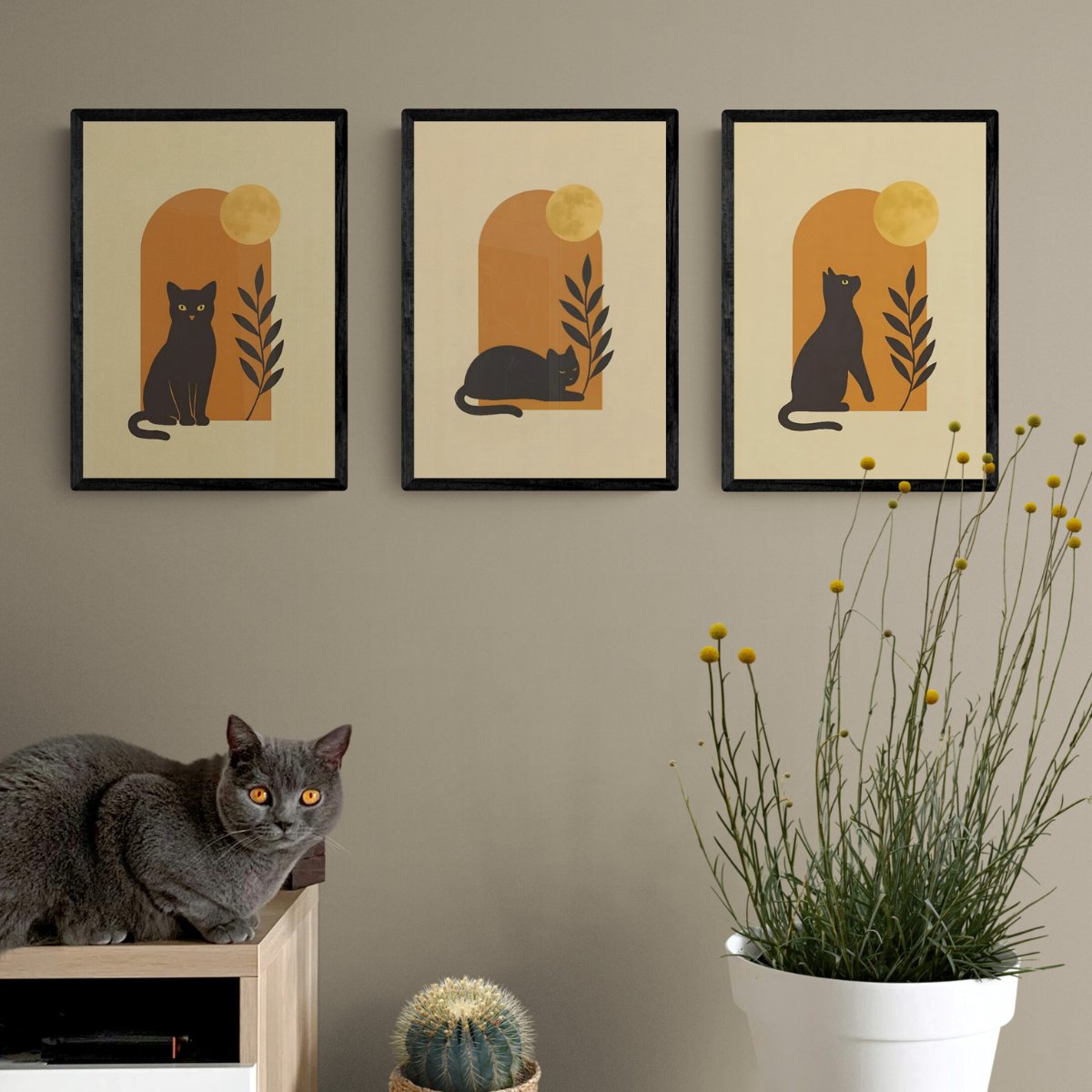 boheme cat prints for home decor