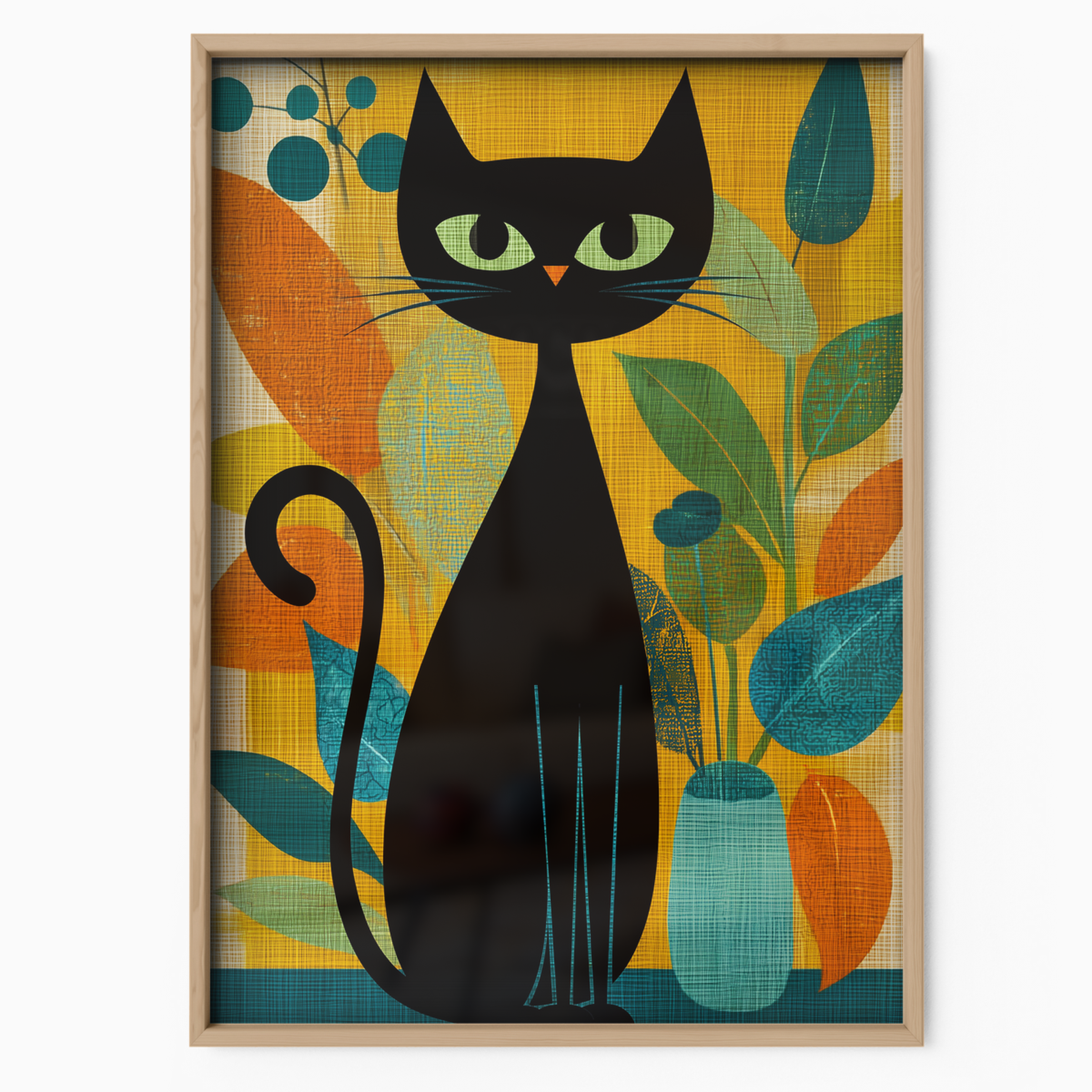 Atomic Cat Floral Retro