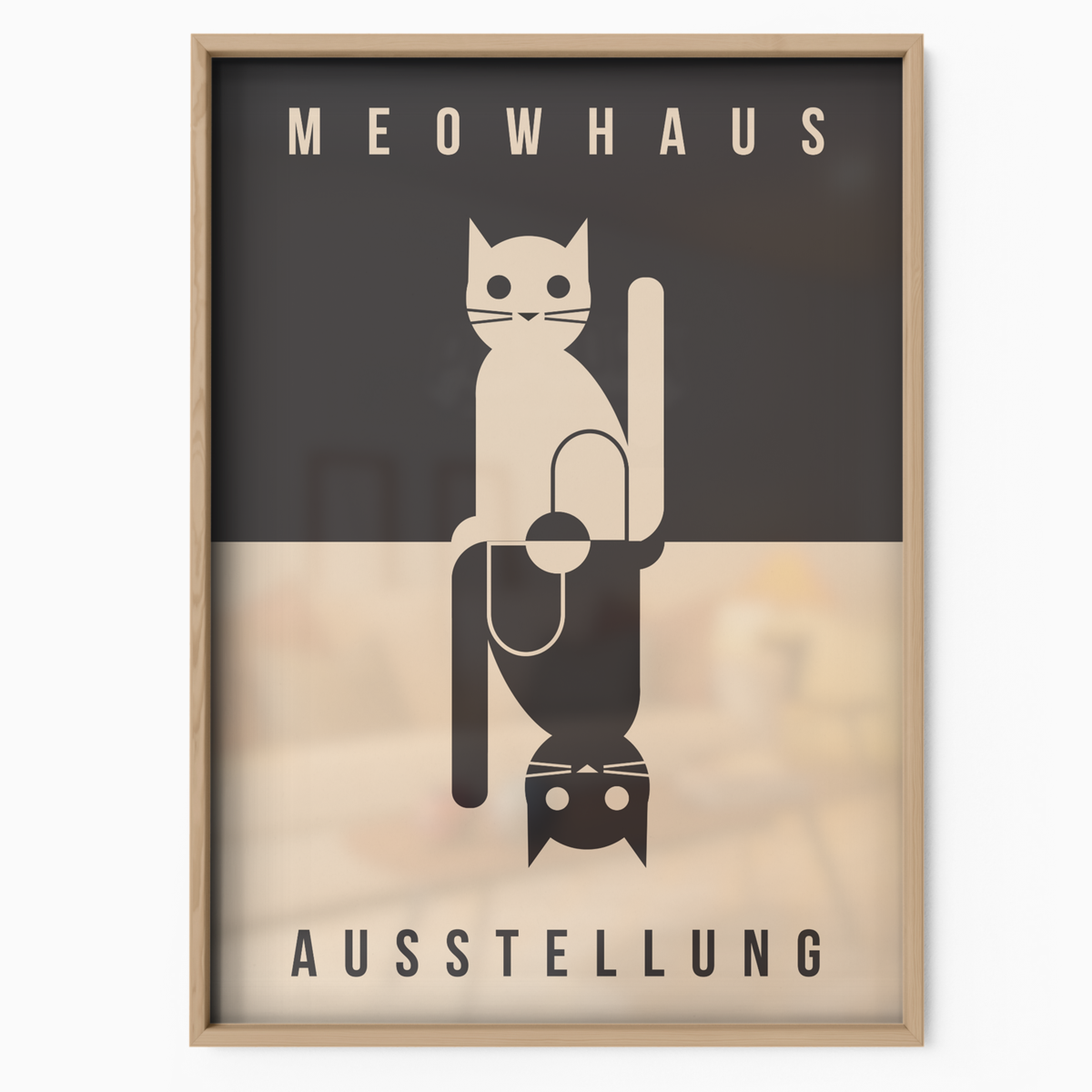 Bauhaus Cat Minimalist Mirror