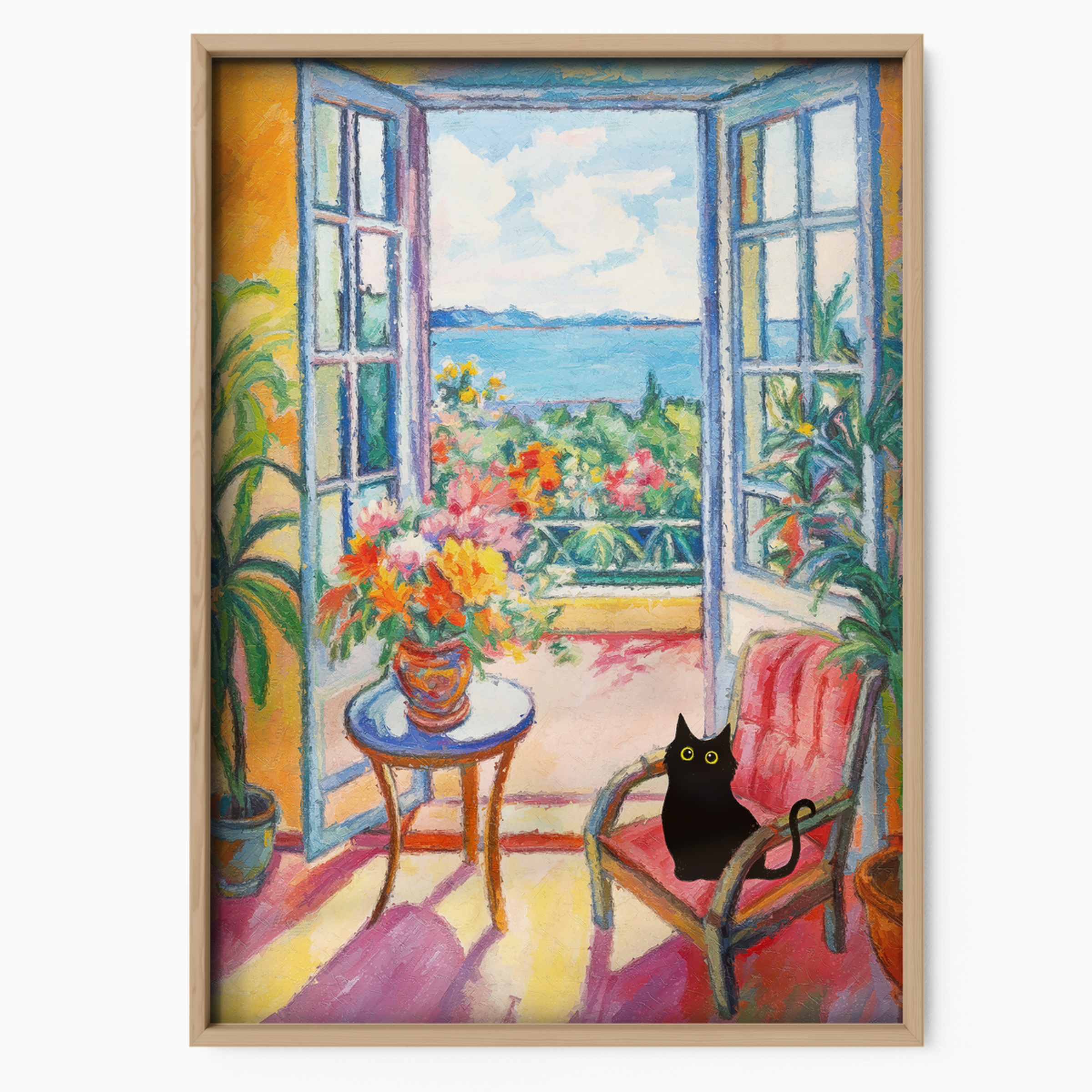 Black Cat By Matisse Open Window