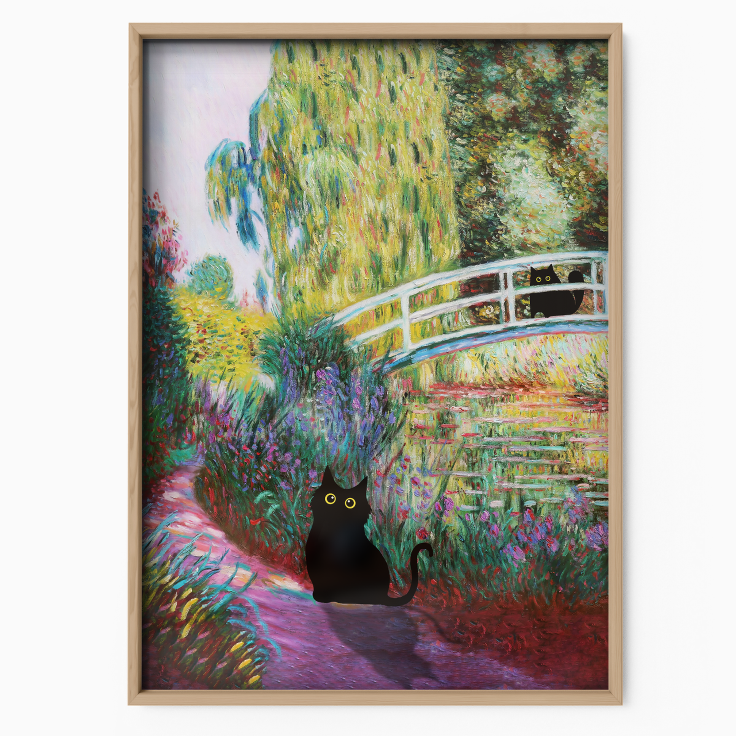Black Cat By Monet Bridge