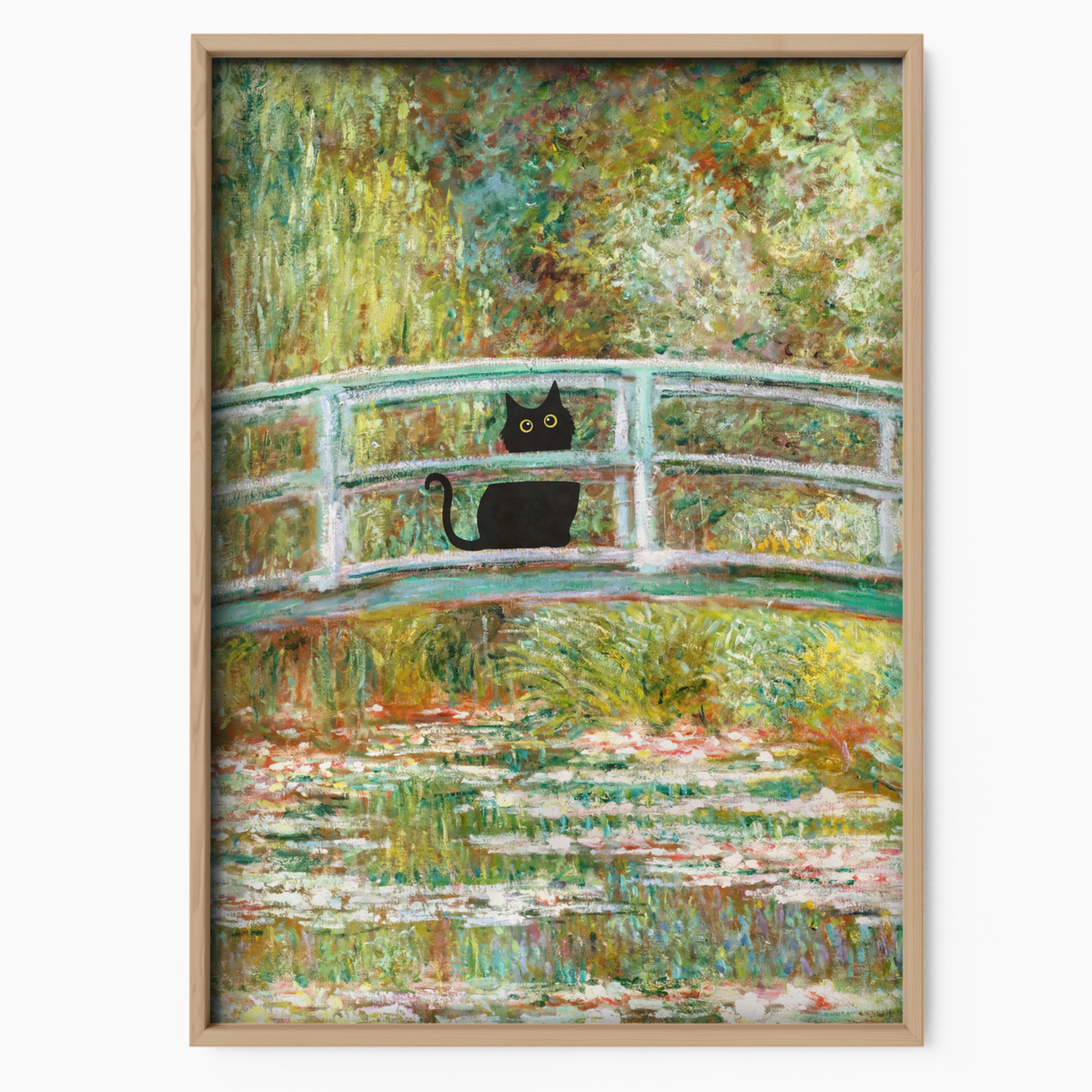 Black Cat On Monet Bridge