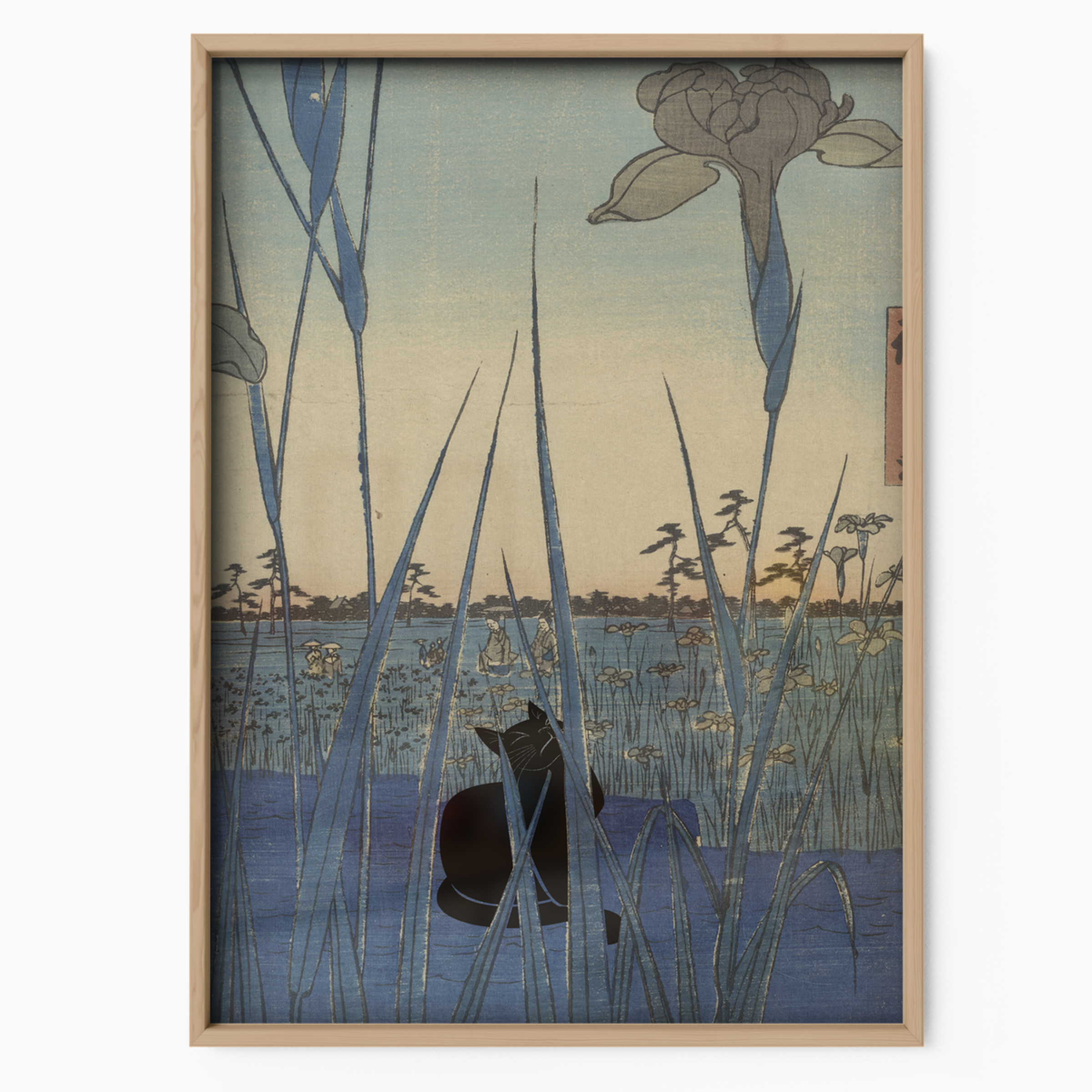Black Cat X Hiroshige Irises At Horikiri