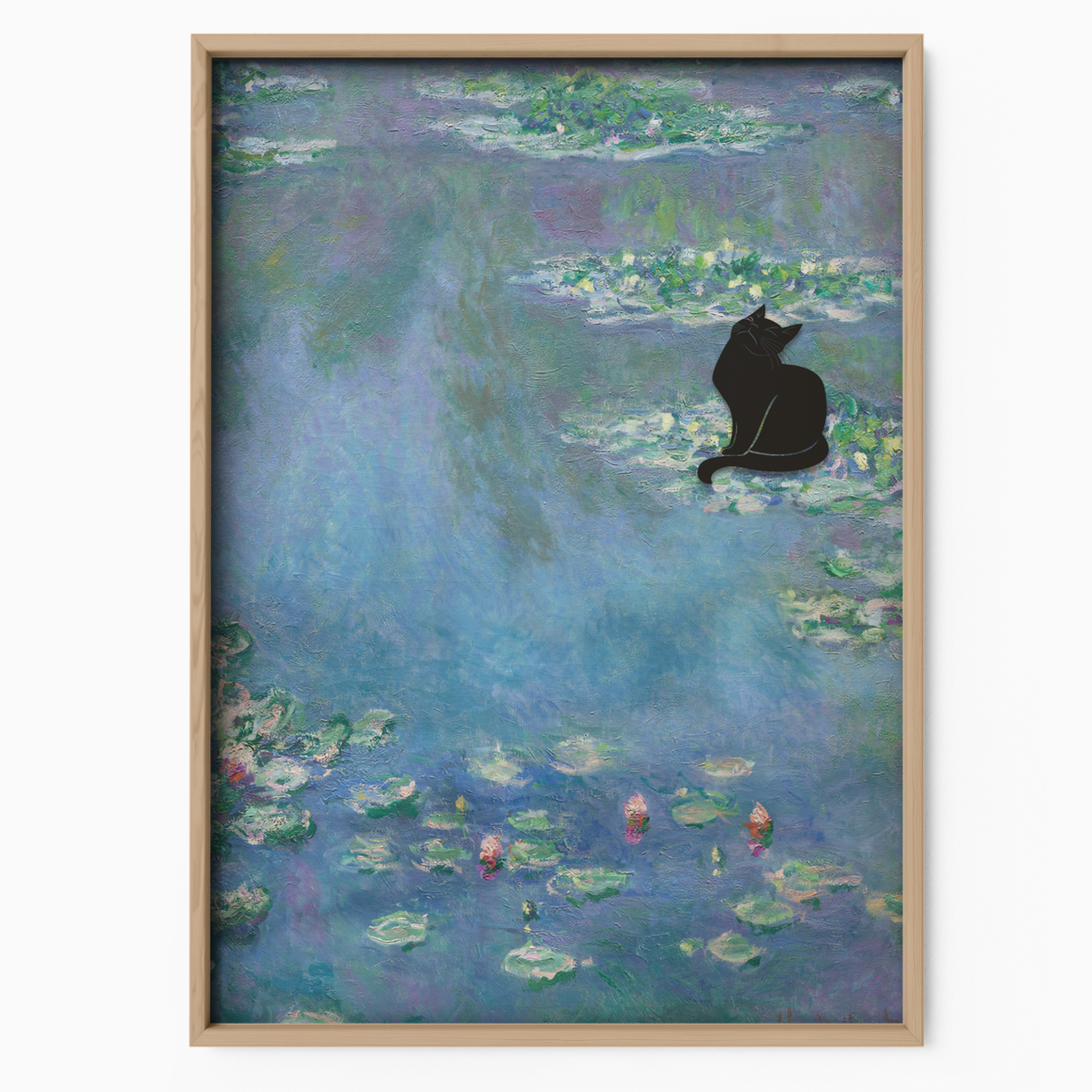 Black Cat X Monet Water Lilies
