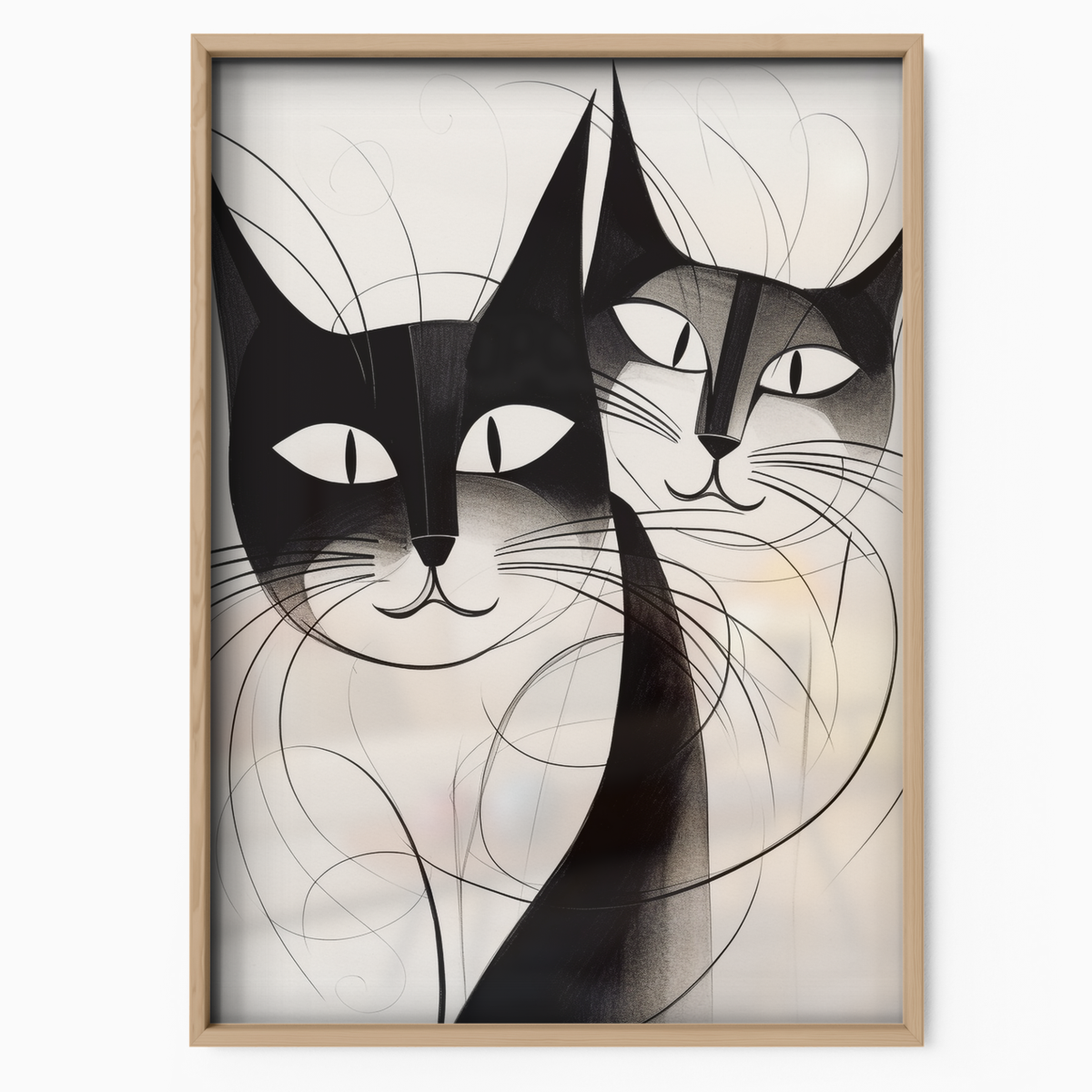 Cat Abstract Lines