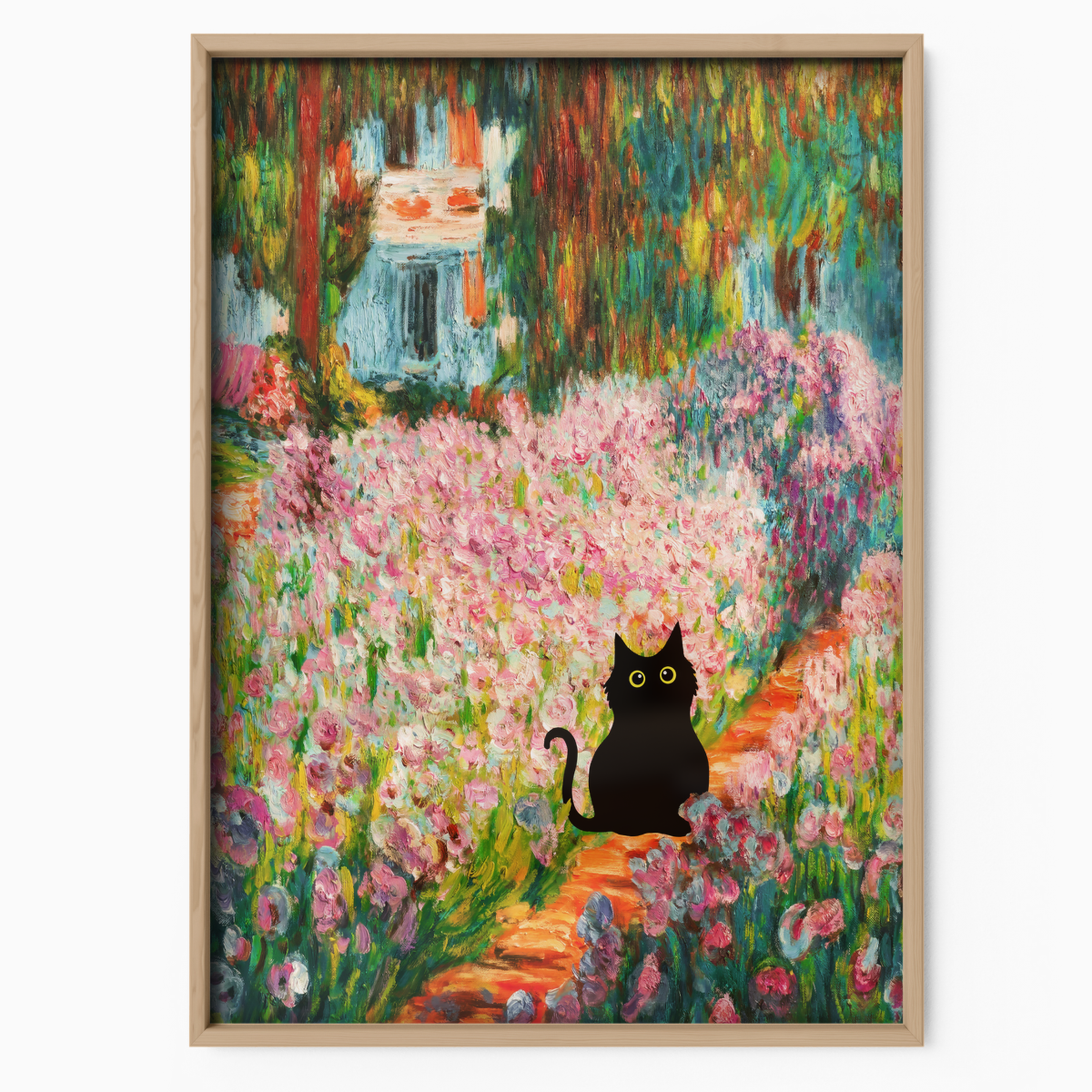 Cat In Monet Blooming Garden