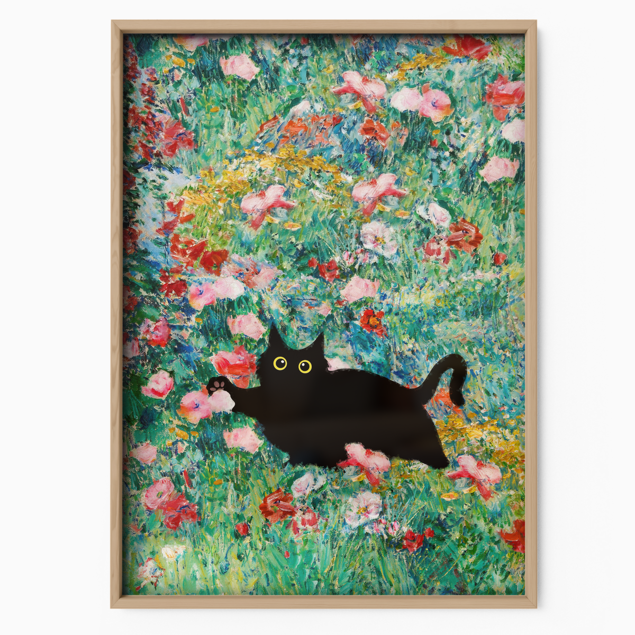 Cat In Monet Poppy Field