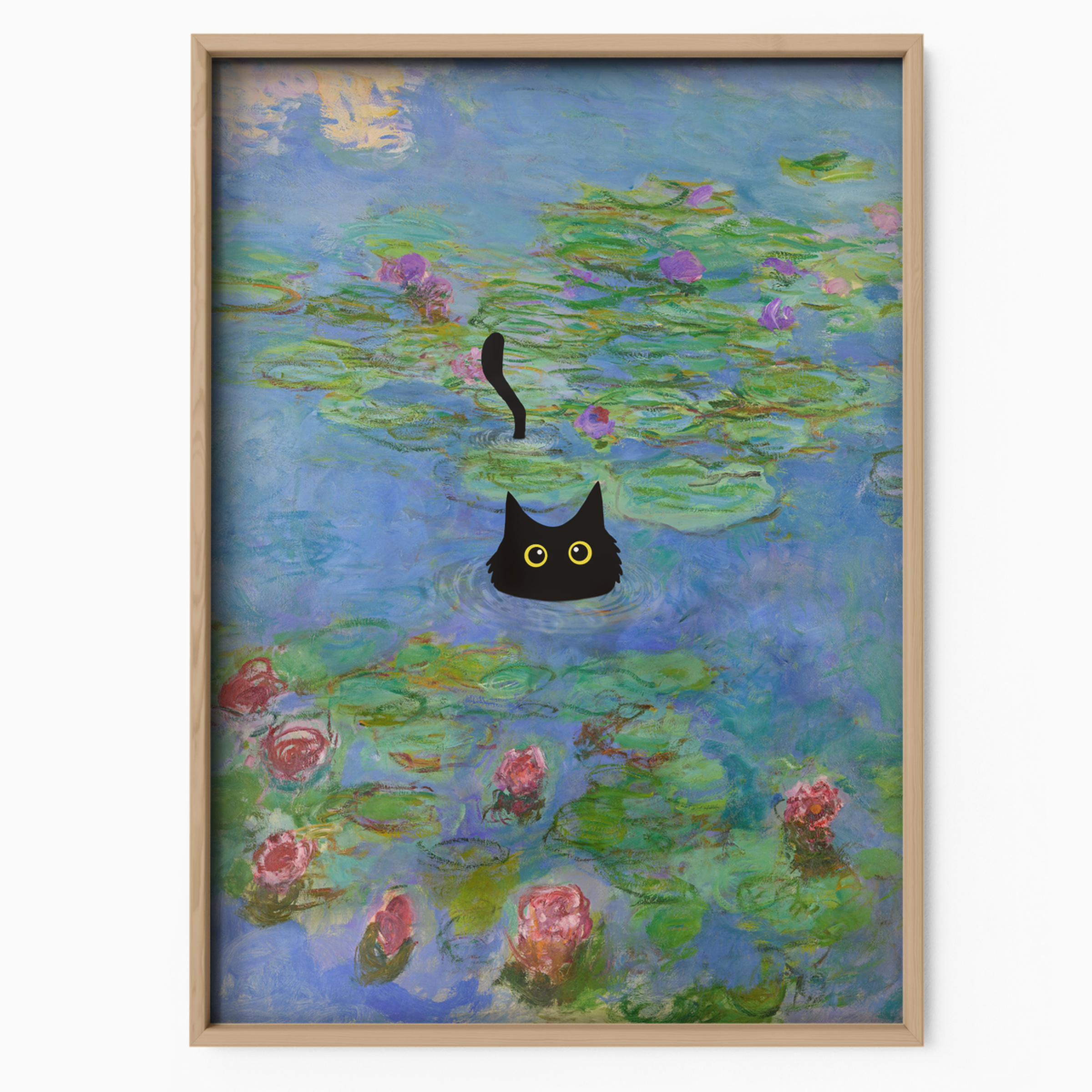 Cat In Monet Water Lilies I