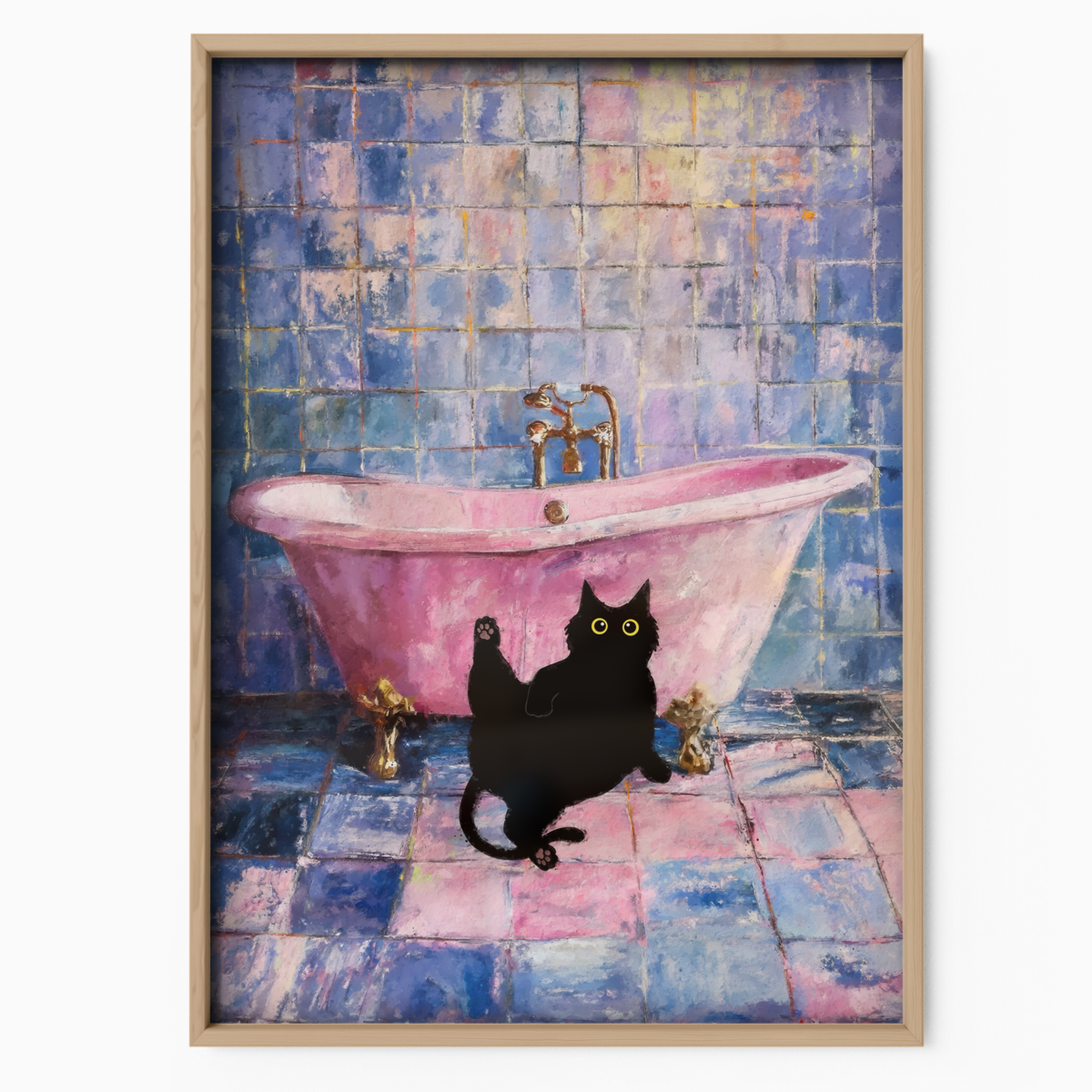 Cat In Pink Bathtub