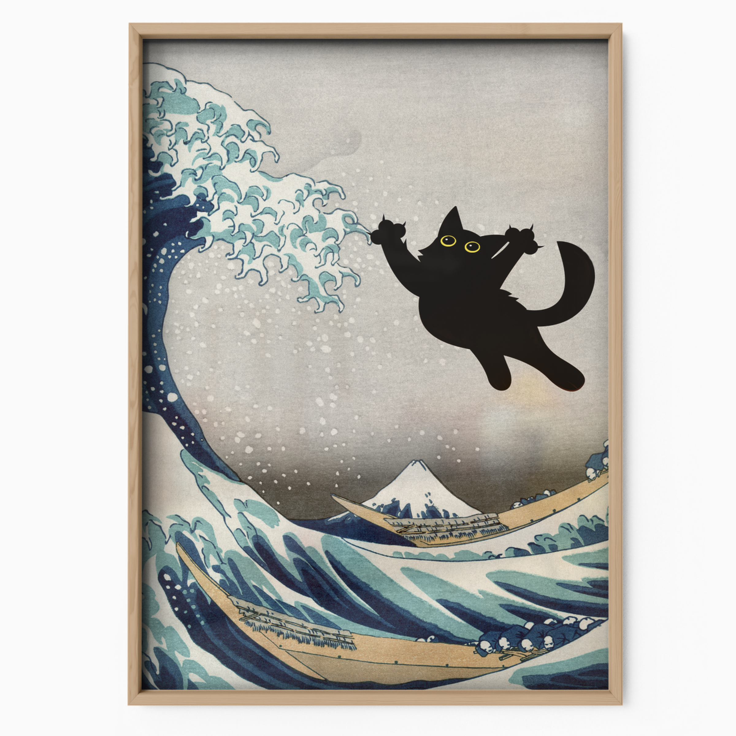 Cat Jump X Katsushika Hokusai