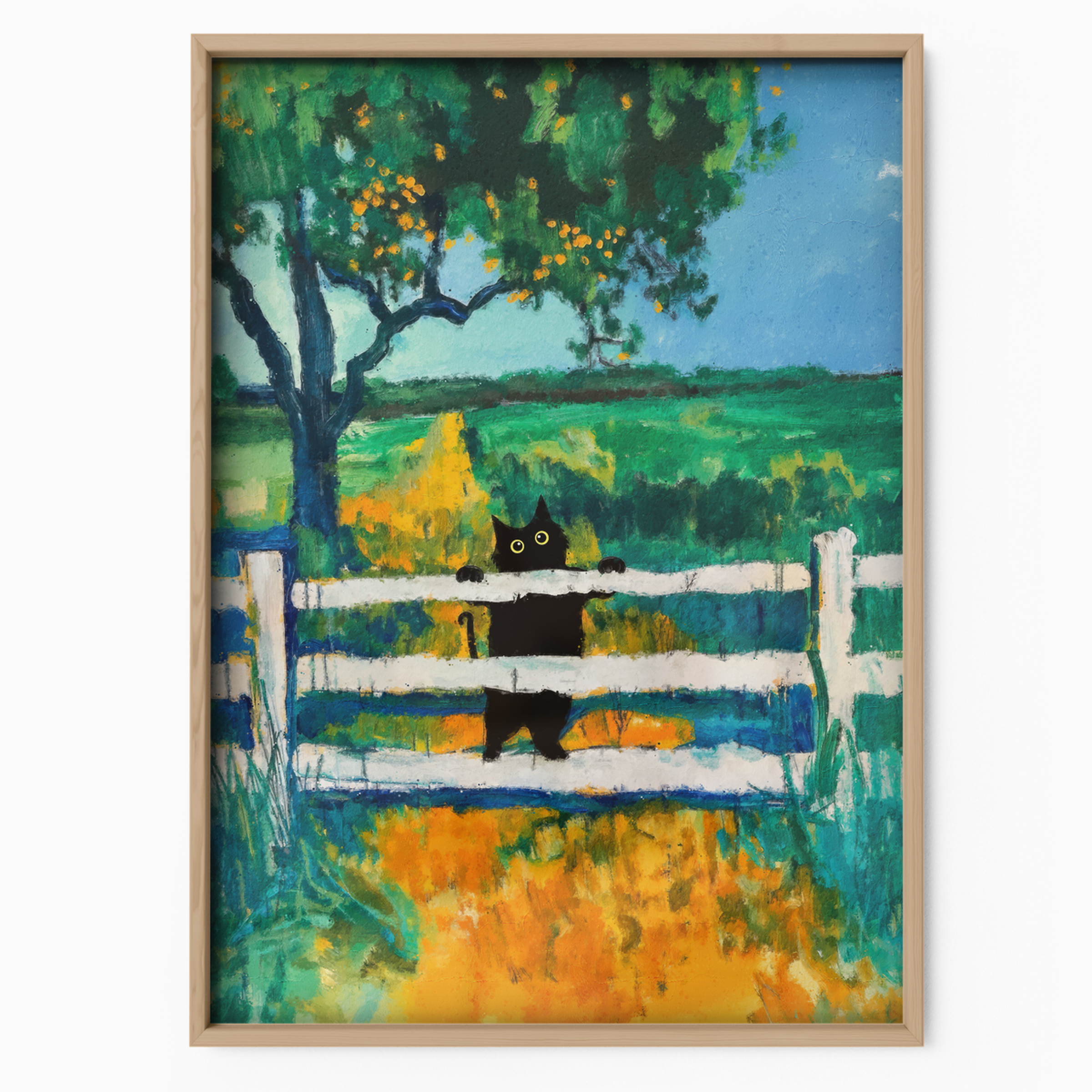 Cat On A Countryside Fence