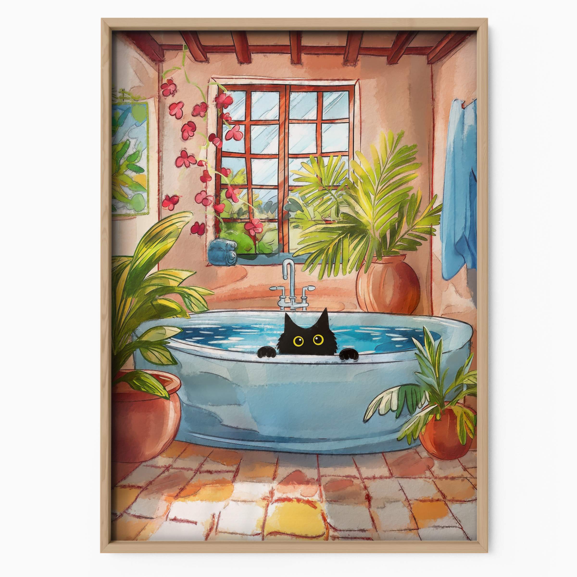 Cat Tropical Bathroom