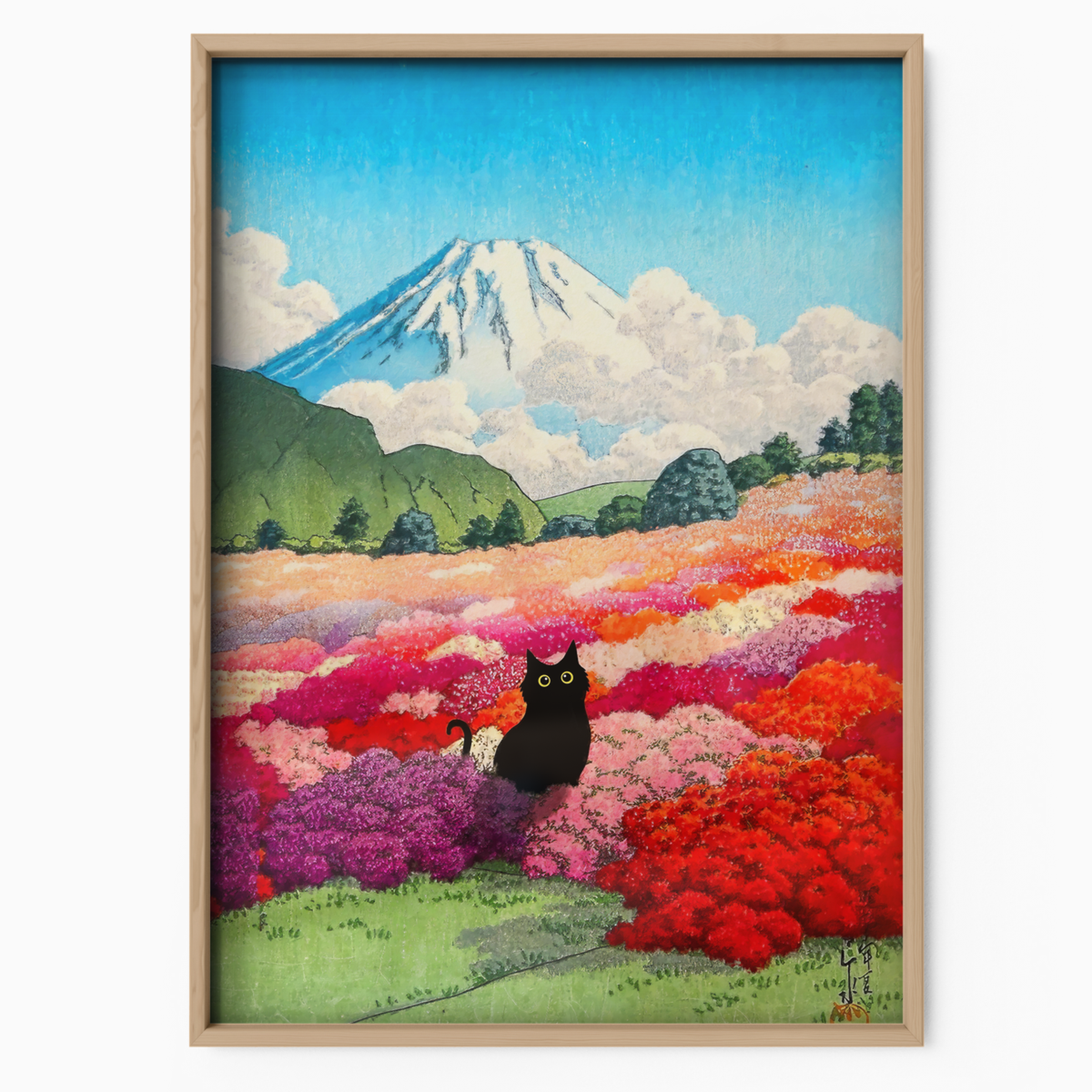 Cat With Mount Fuji