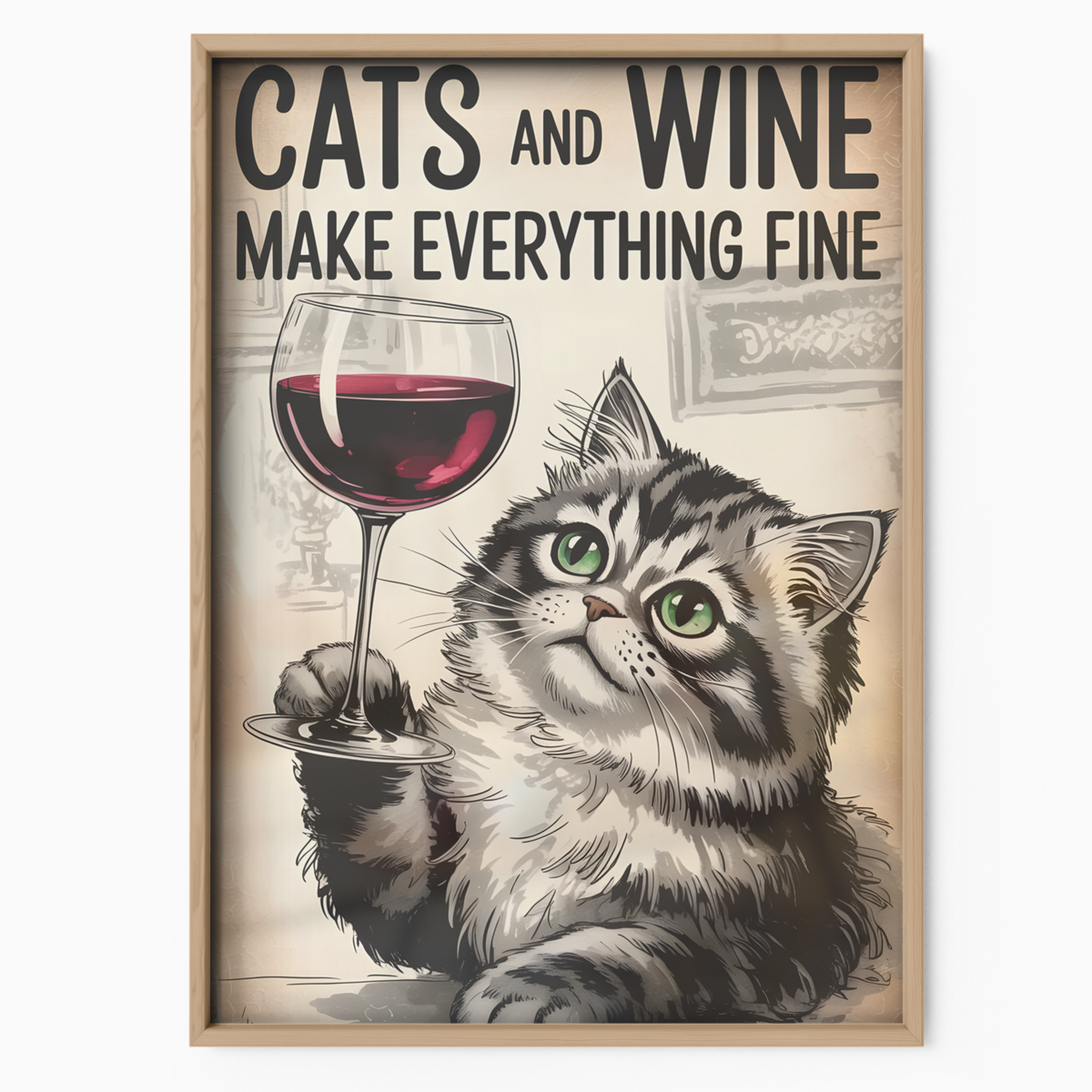 Cats Wine Everything Fine