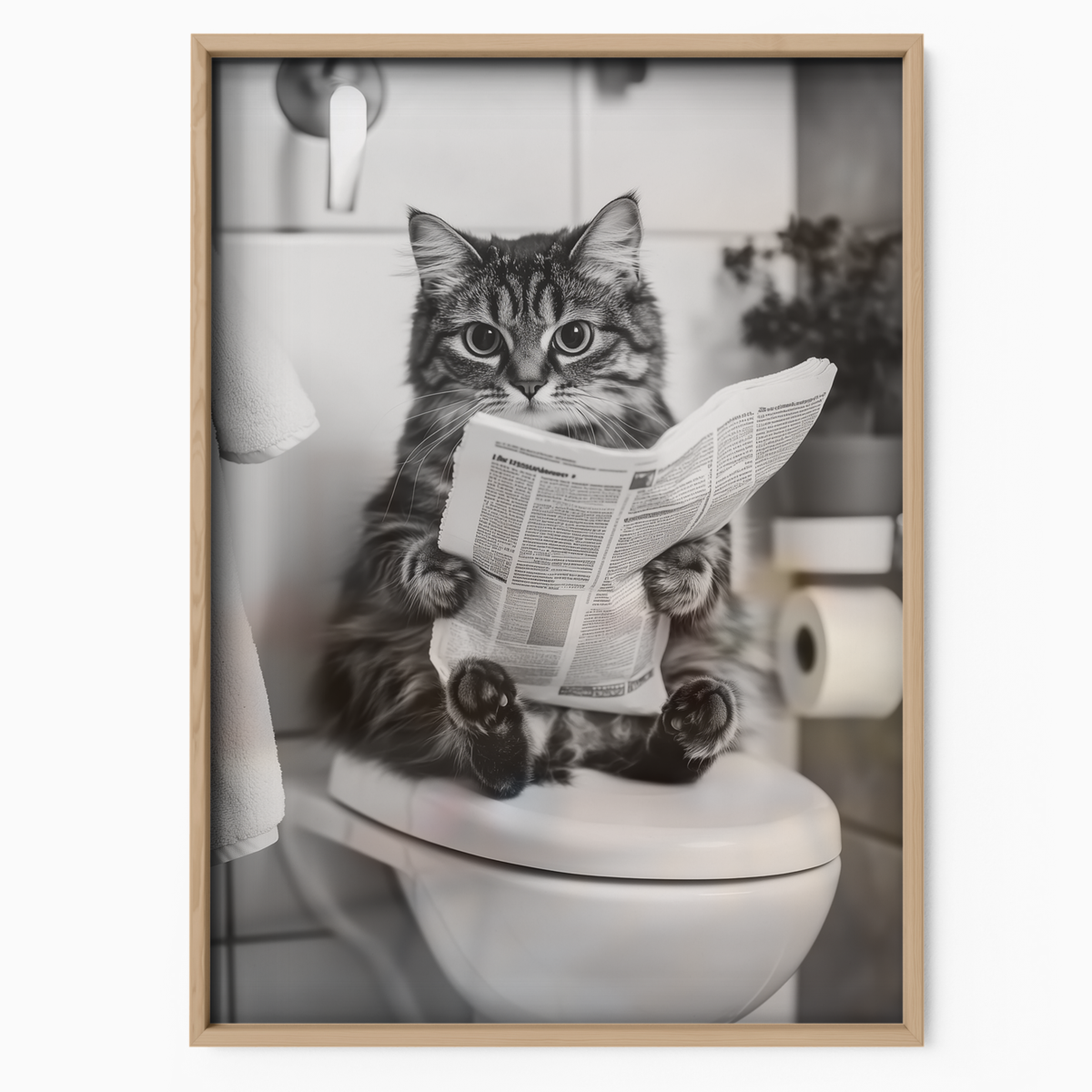 Cozy Cat Newspaper Break