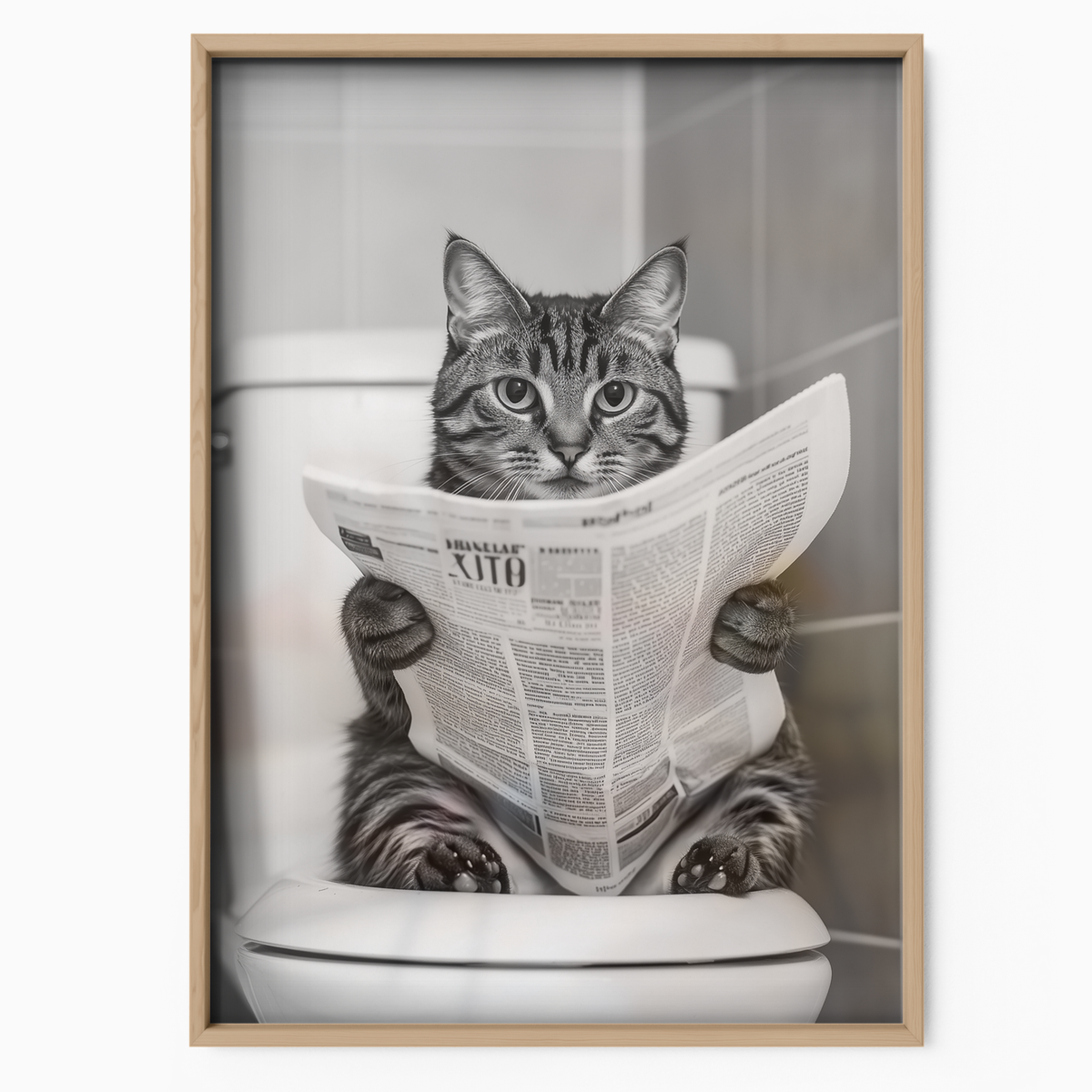 Cozy Cat Toilet Reading