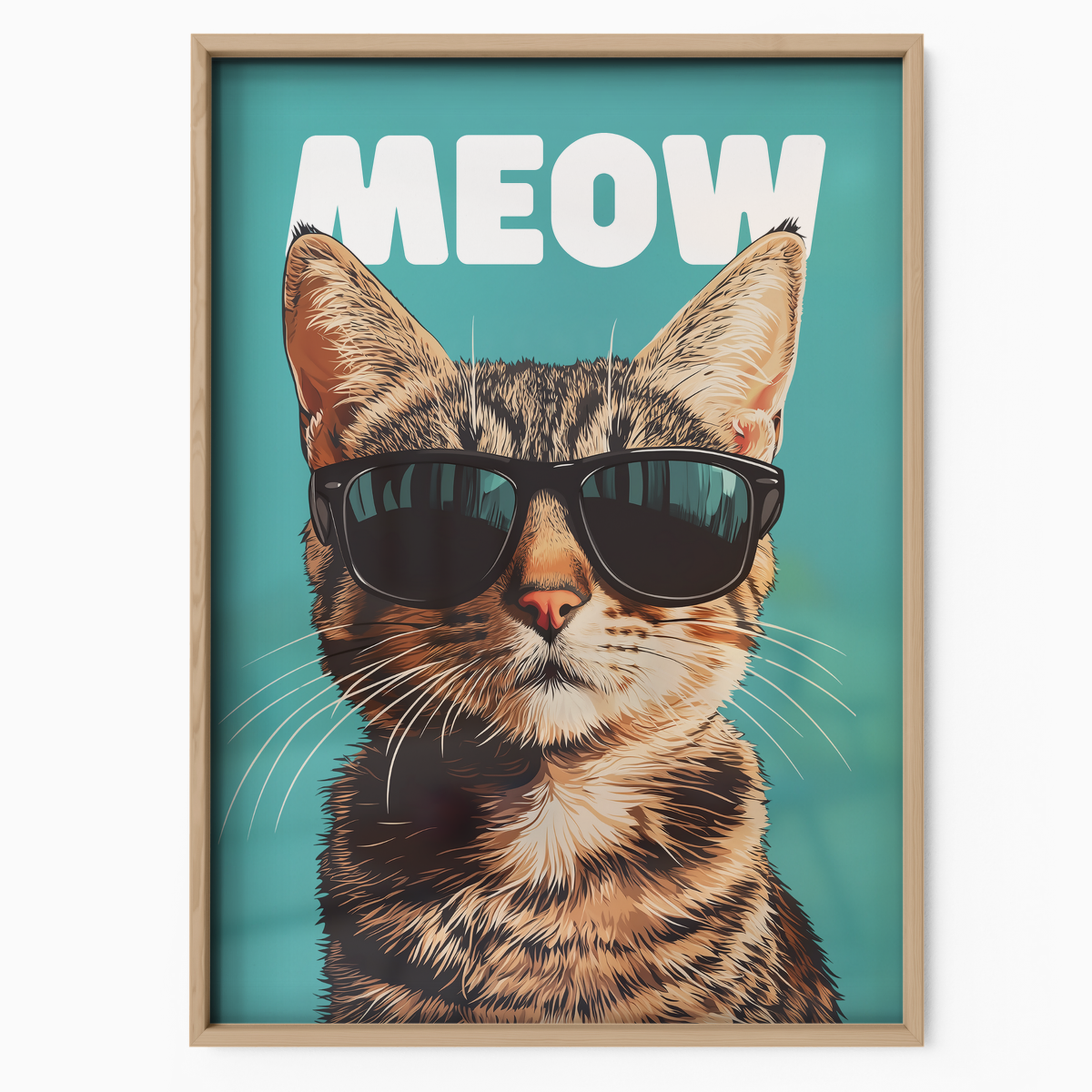 Groovy Cat Black Glass Meow