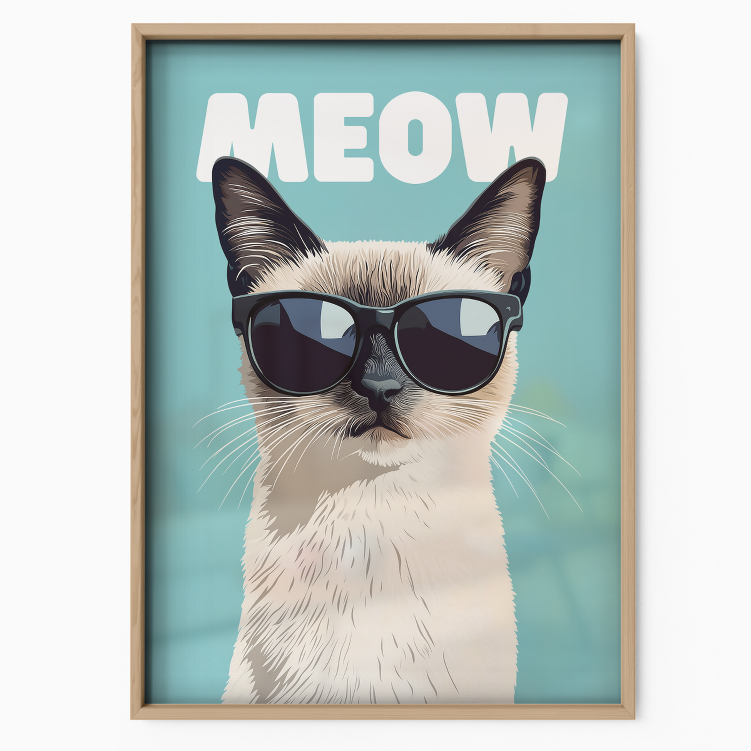 Groovy Cat Cyan Meow