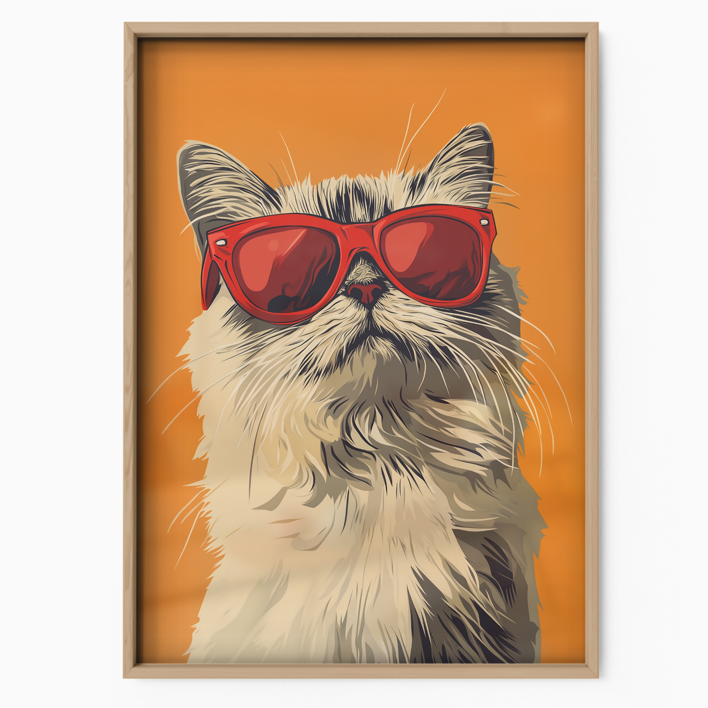 Groovy Cat Red Glass