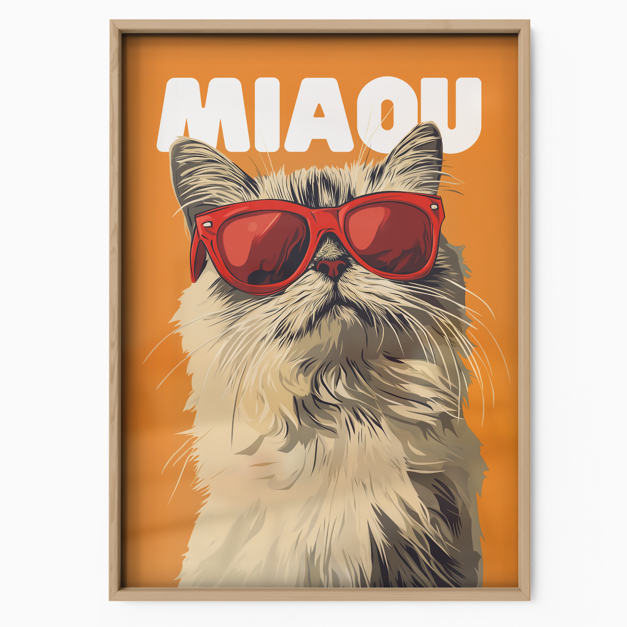 Groovy Cat Red Glass Miaou