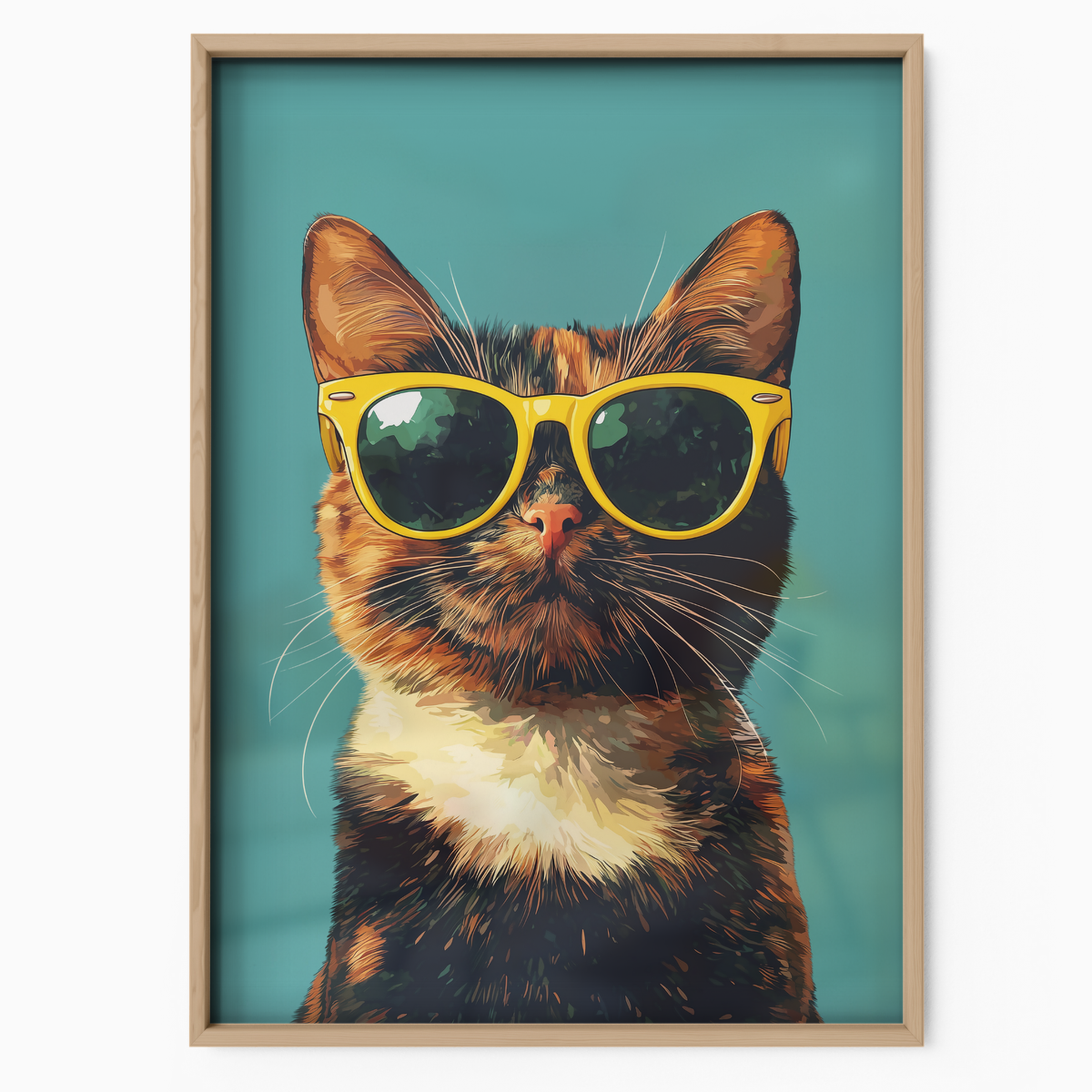 Groovy Cat Yellow Glass