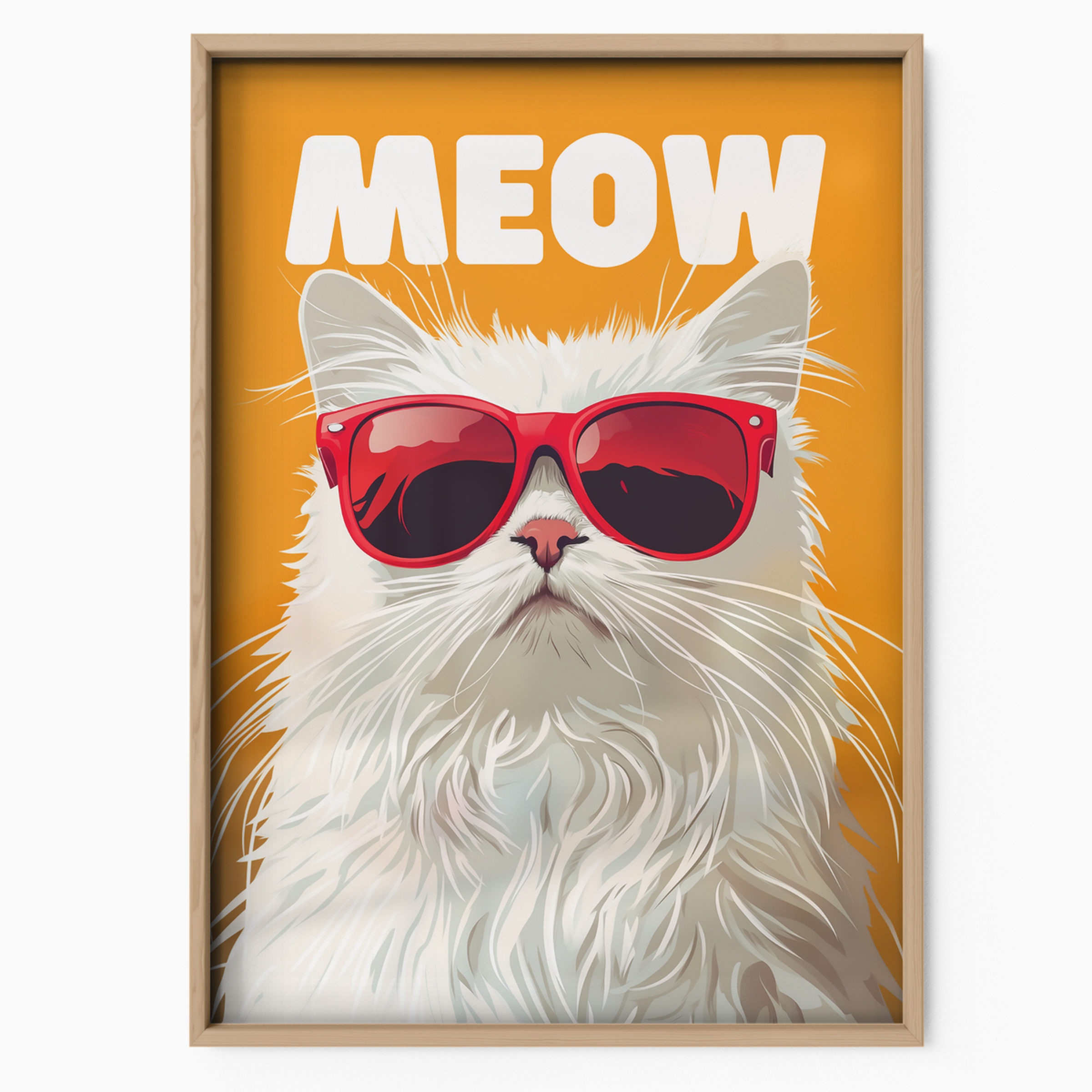 Groovy Fluffy Cat Orange Meow