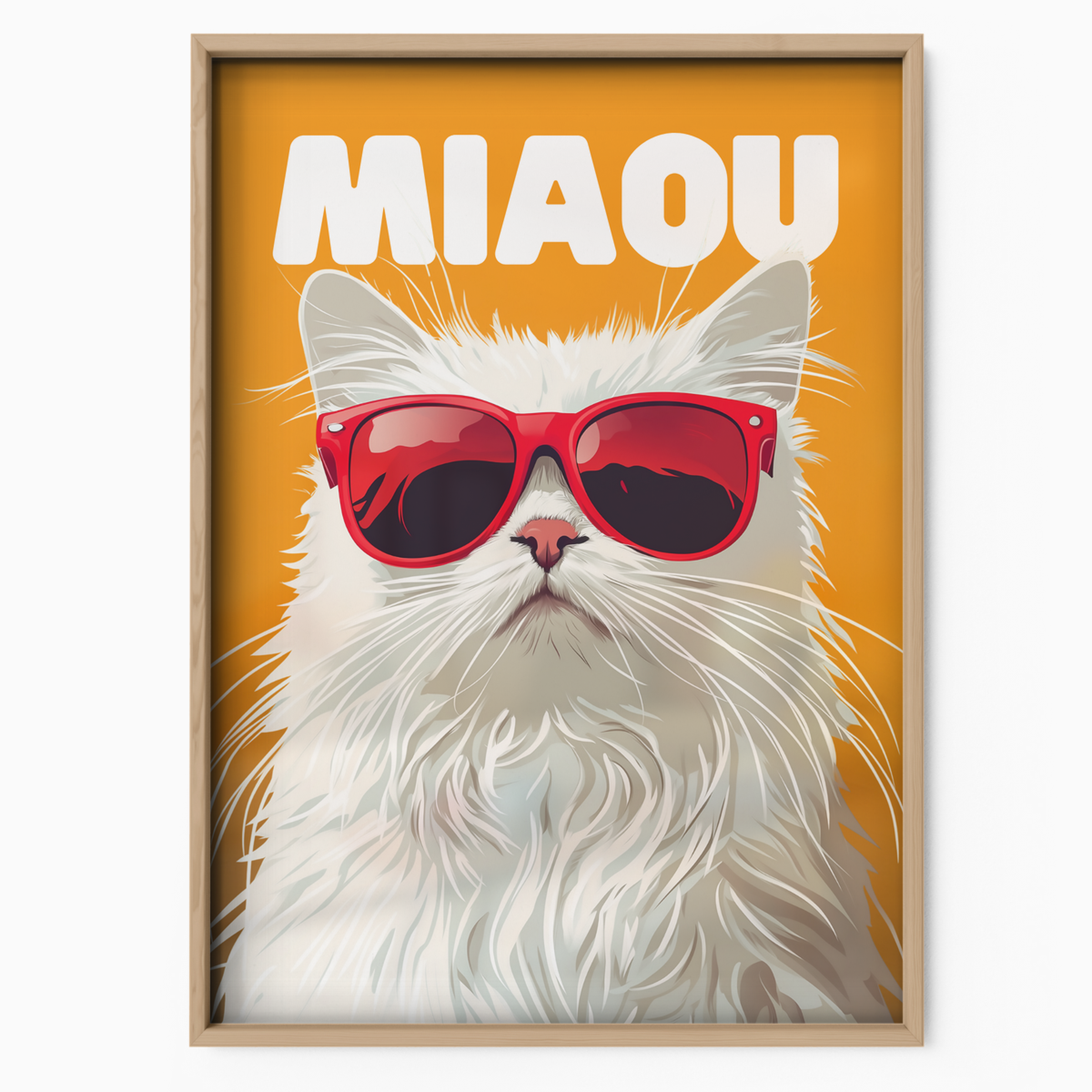 Groovy Fluffy Cat Orange Miaou