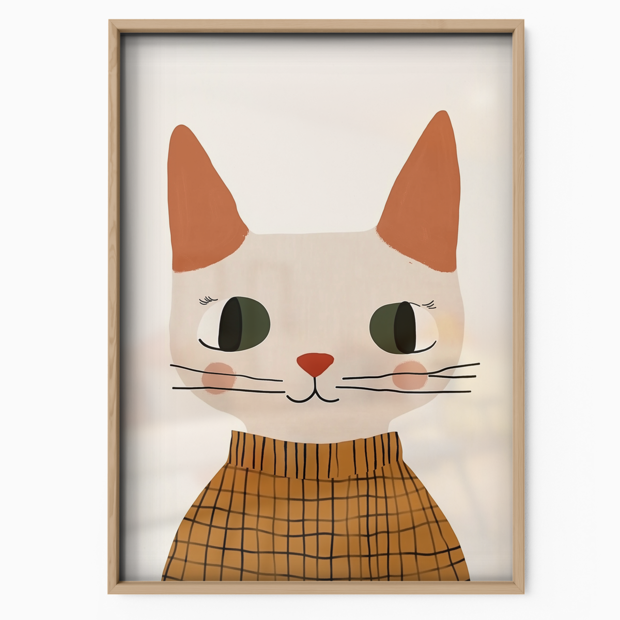 Pop Cat Checkered Shirt