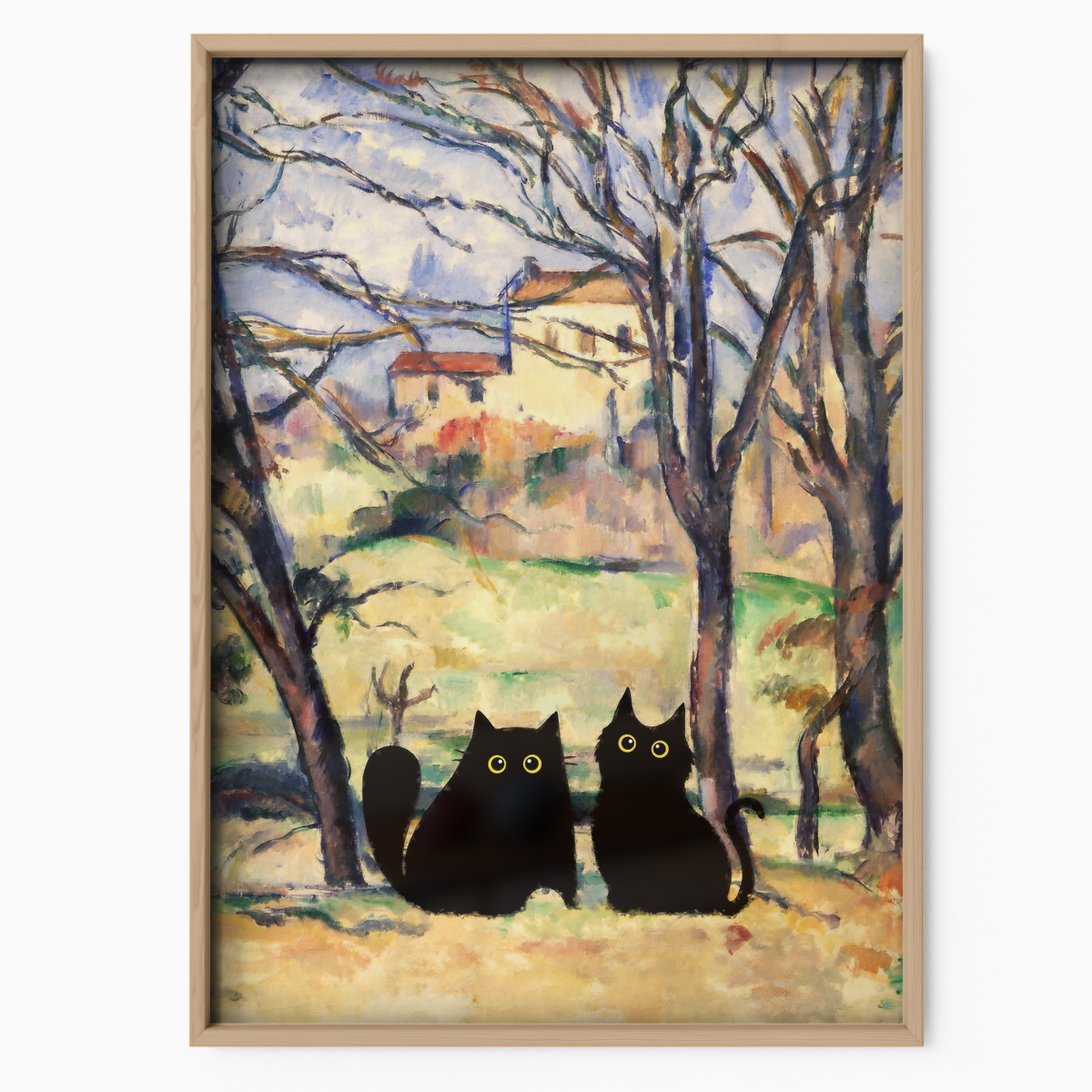 Two Cats In Cezanne Landscape