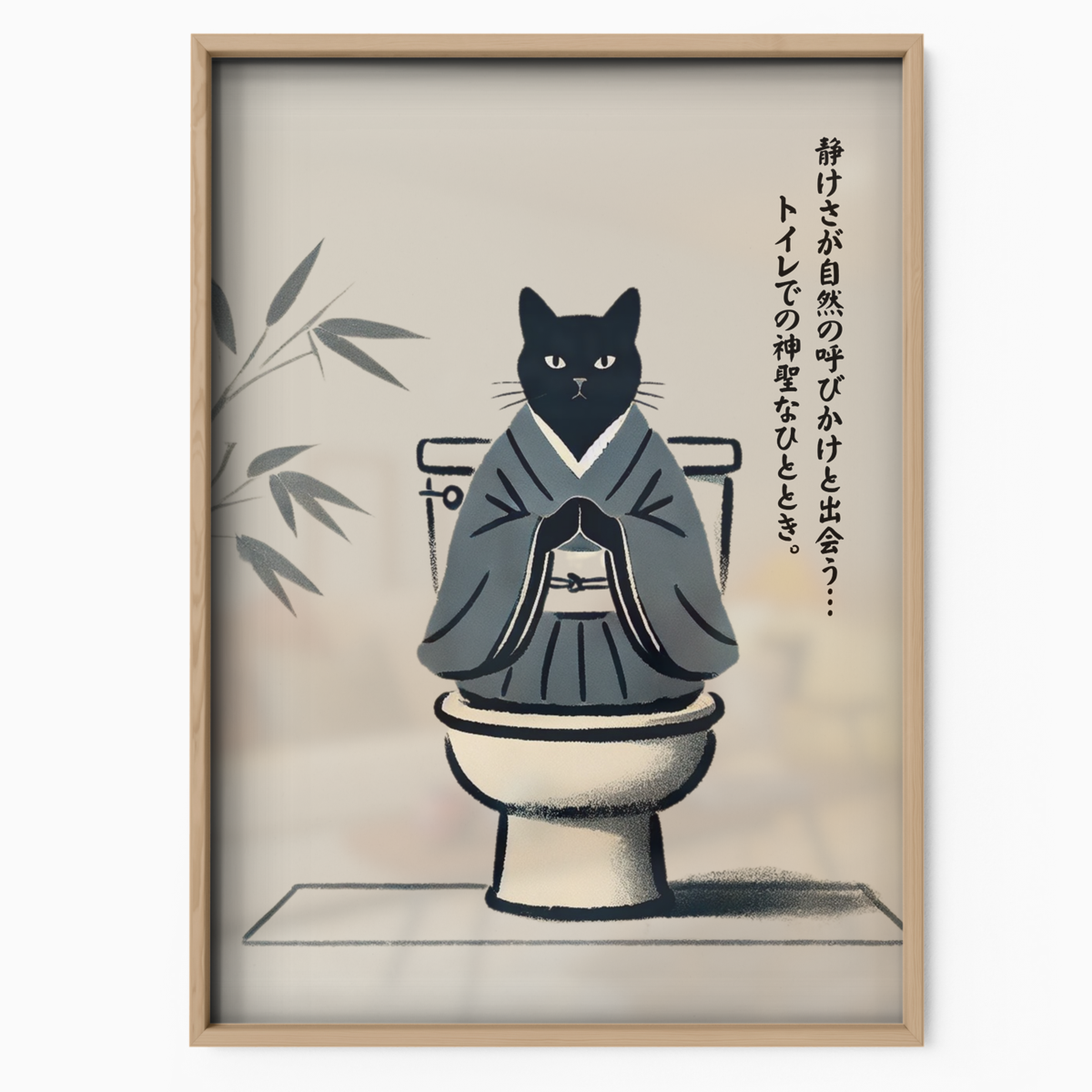 Zen Cat Blue Kimono