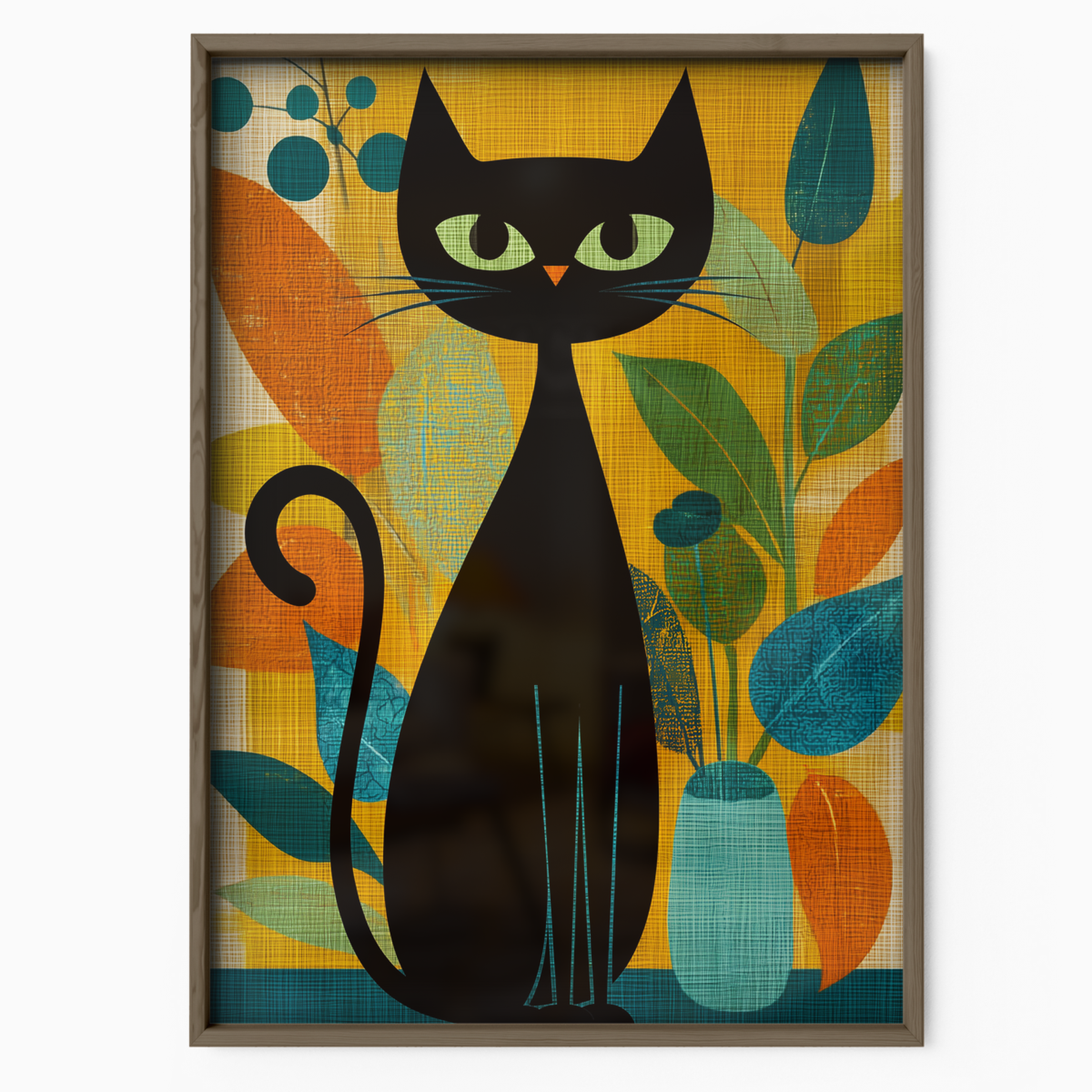 Atomic Cat Floral Retro