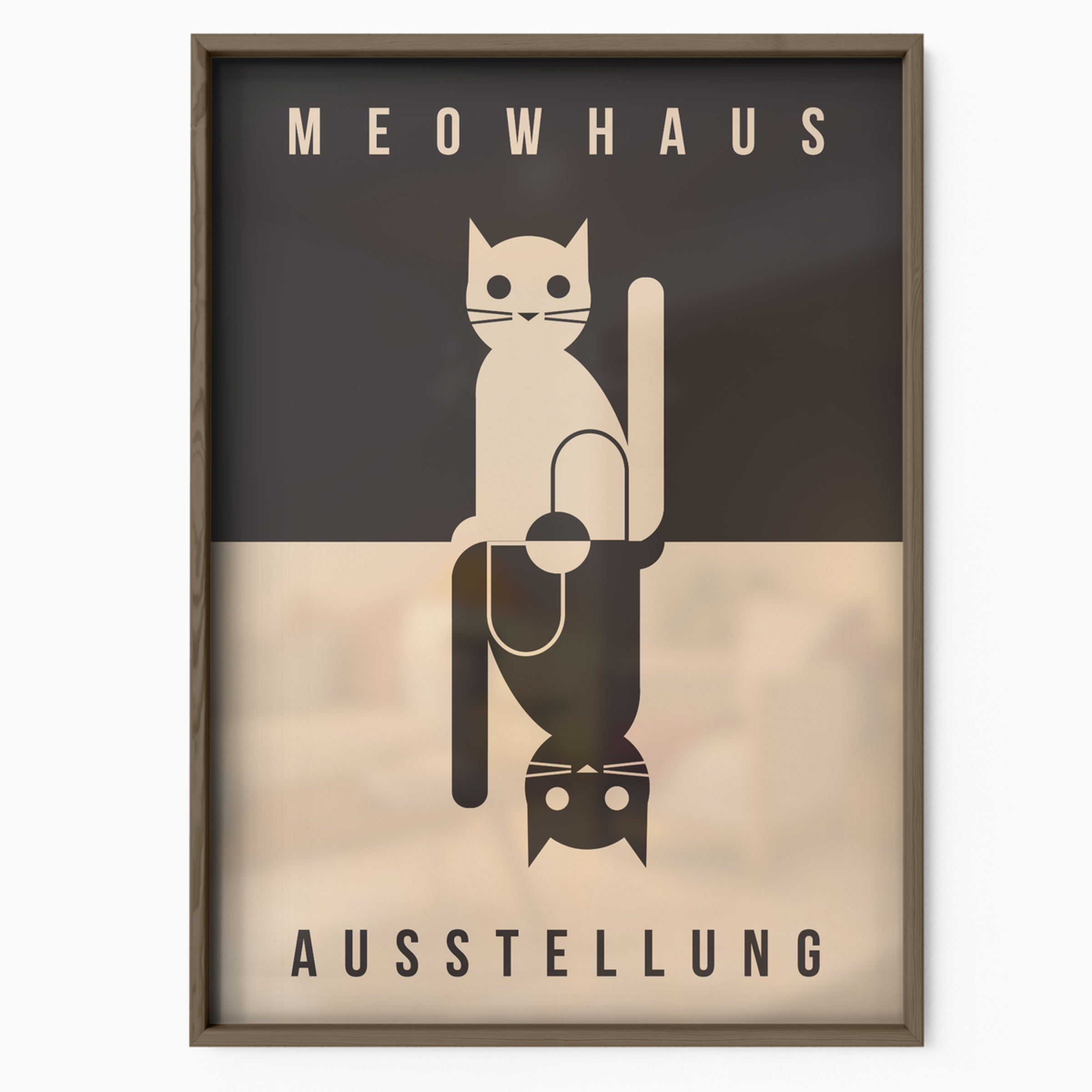 Bauhaus Cat Minimalist Mirror