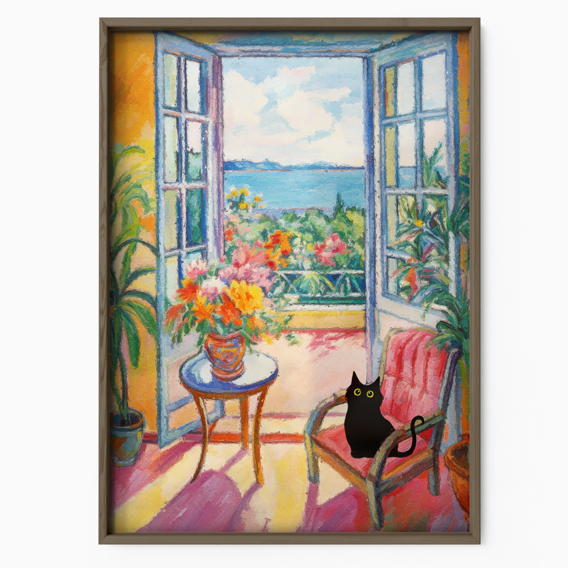 Black Cat By Matisse Open Window