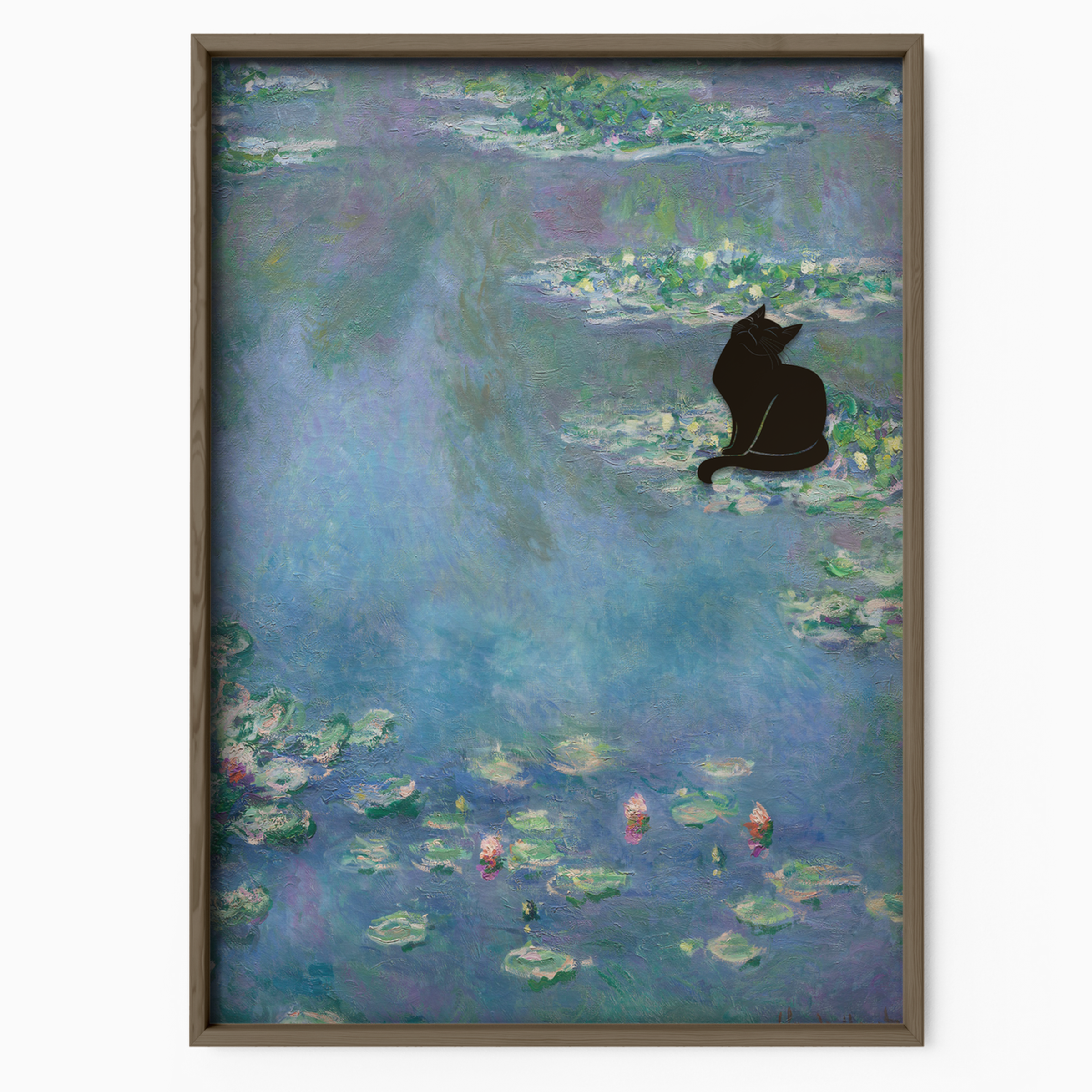 Black Cat X Monet Water Lilies