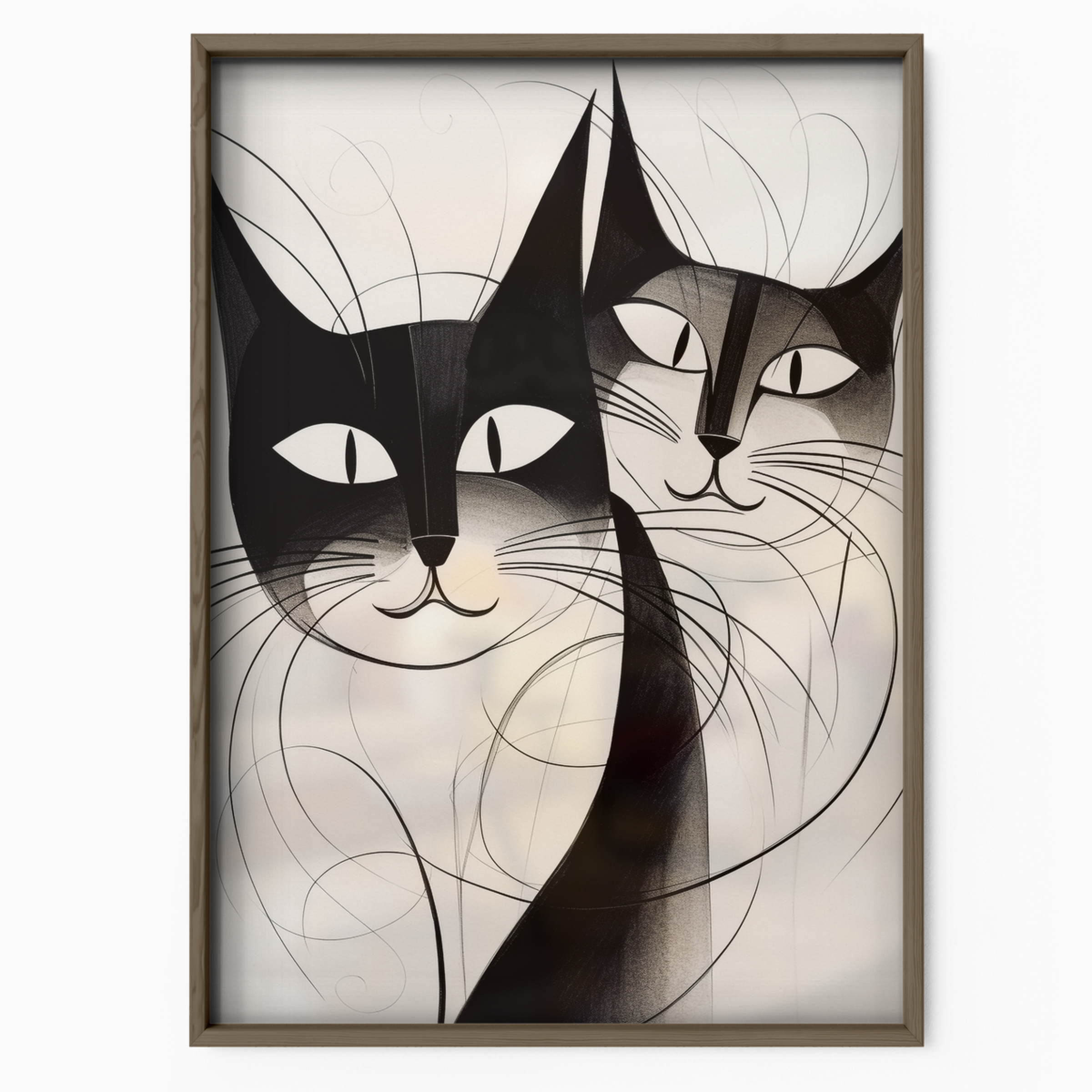 Cat Abstract Lines