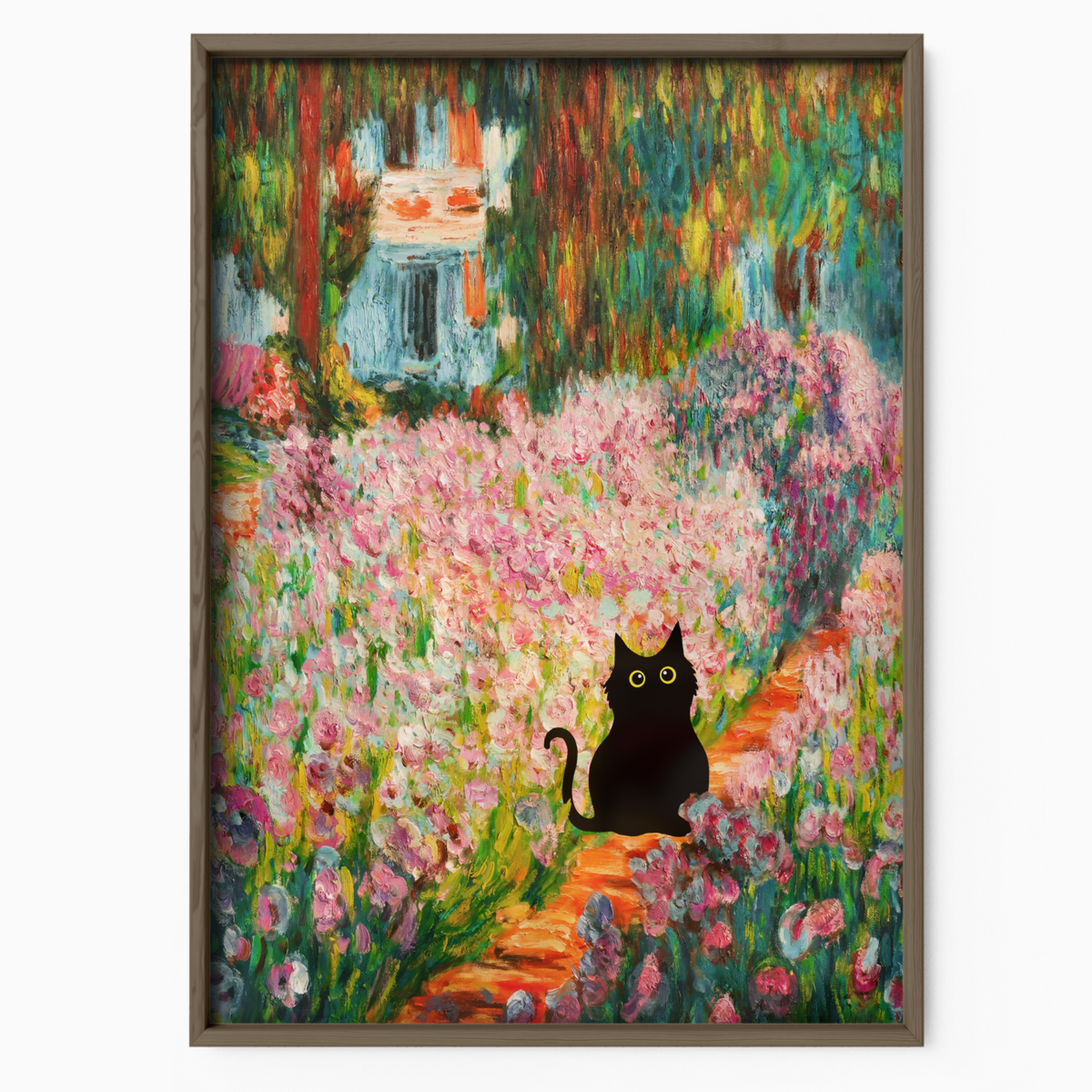 Cat In Monet Blooming Garden