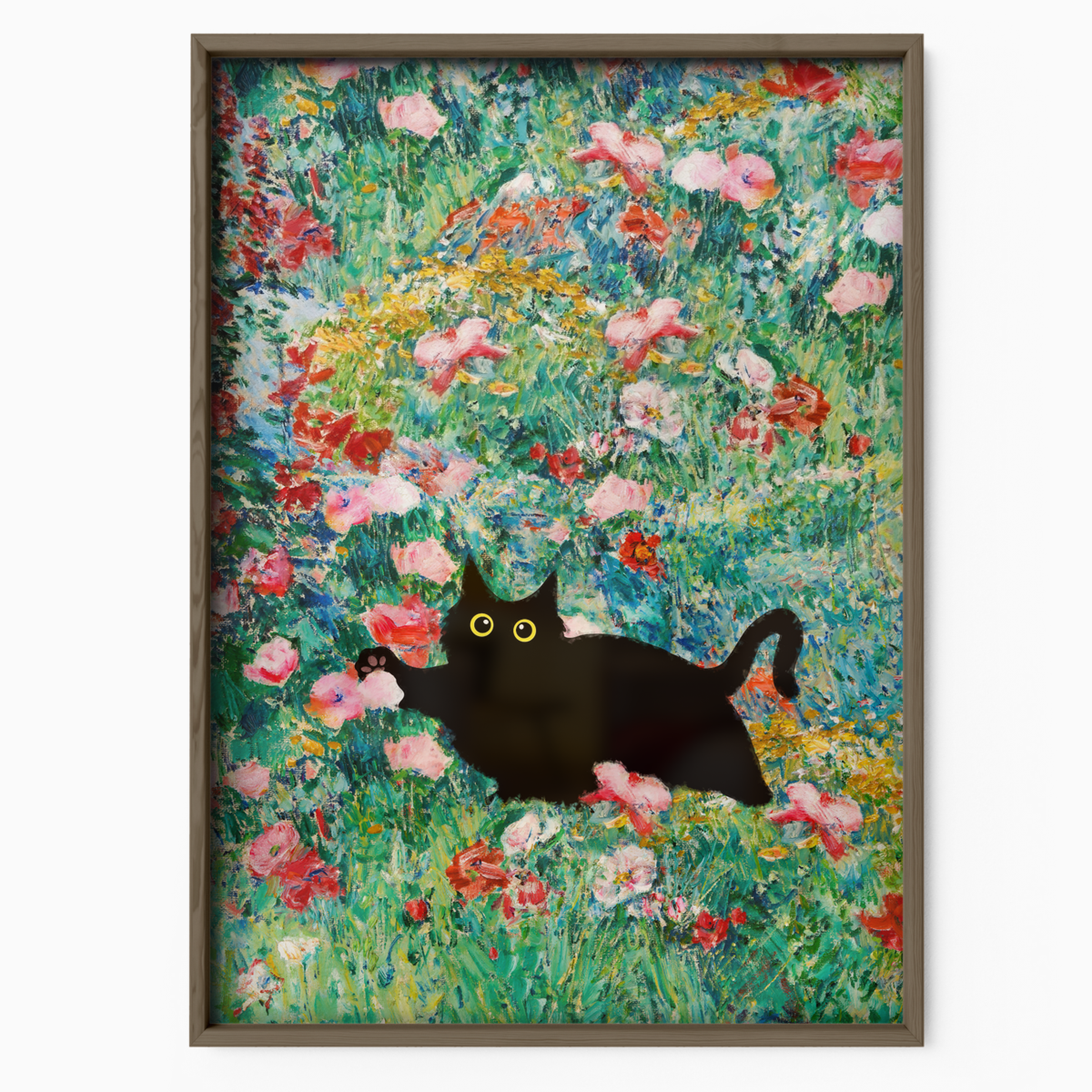 Cat In Monet Poppy Field