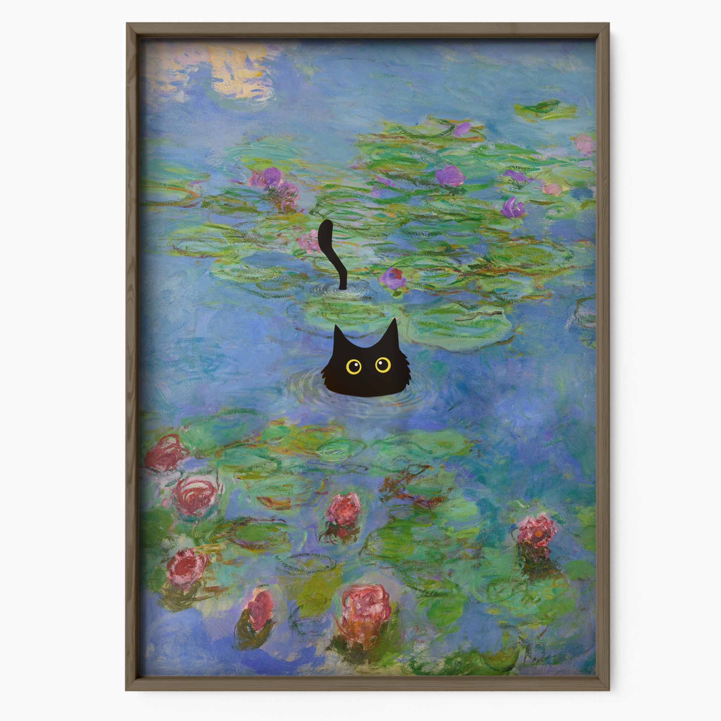Cat In Monet Water Lilies I