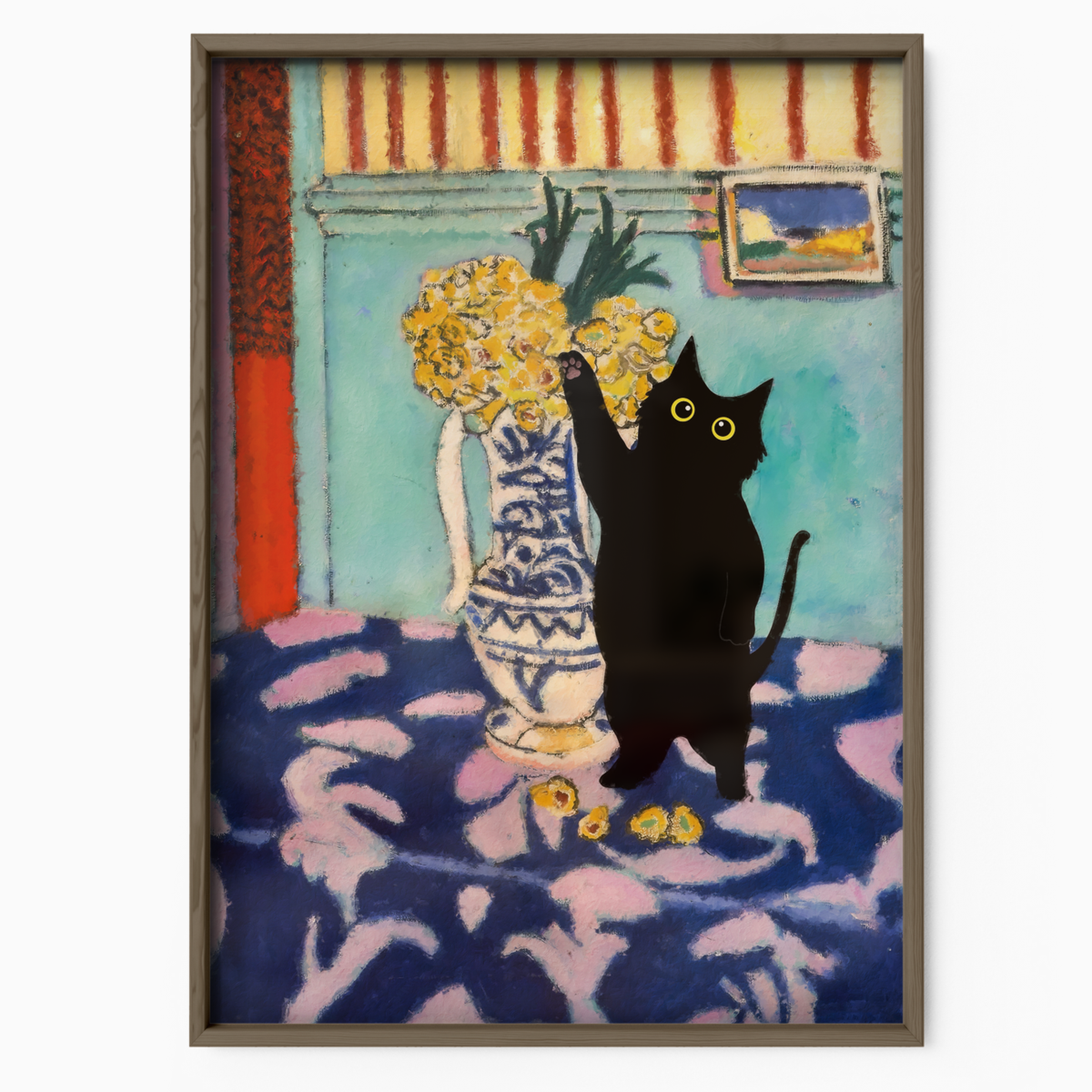 Cat Matisse Interior Flowers