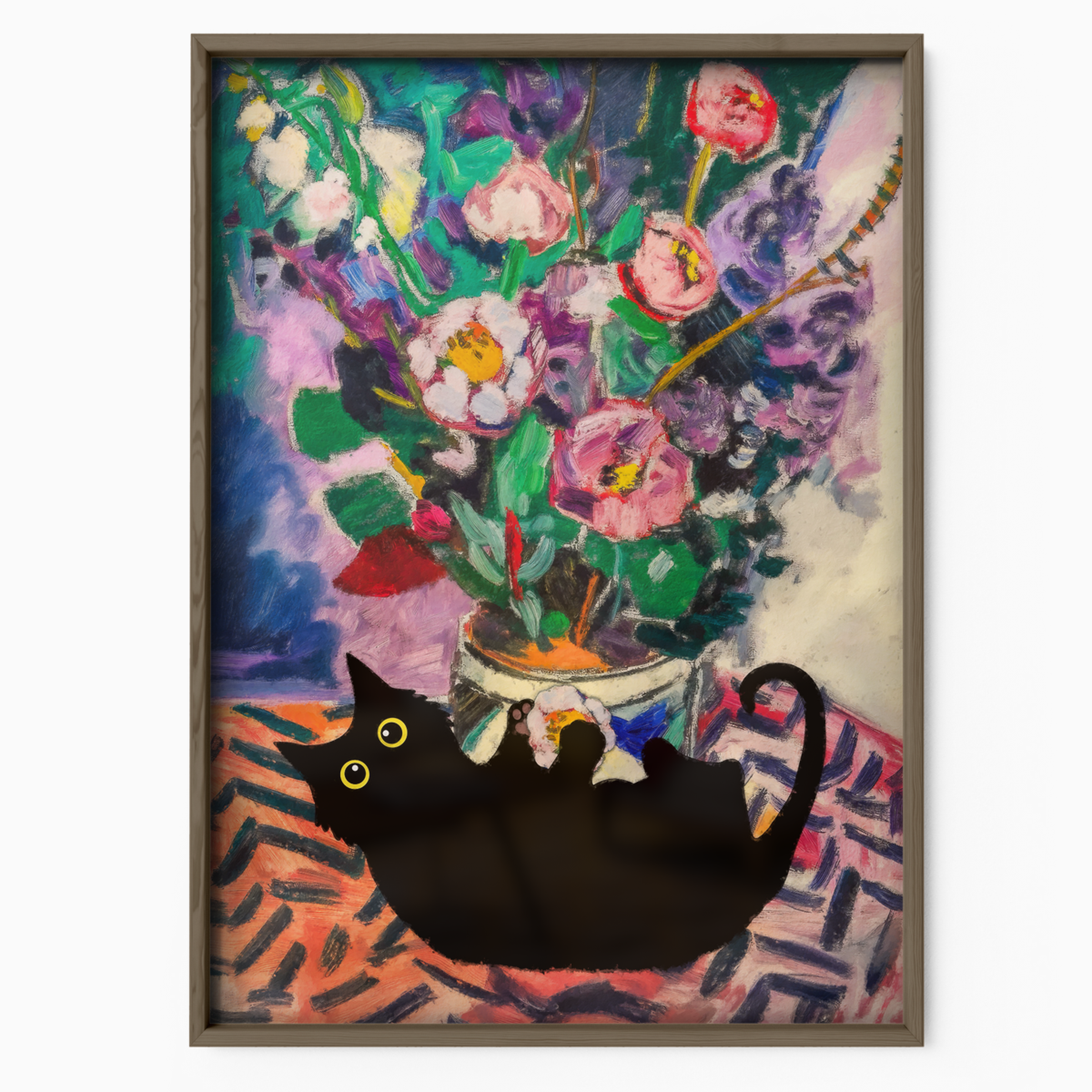 Cat Matisse Vase Of Flowers