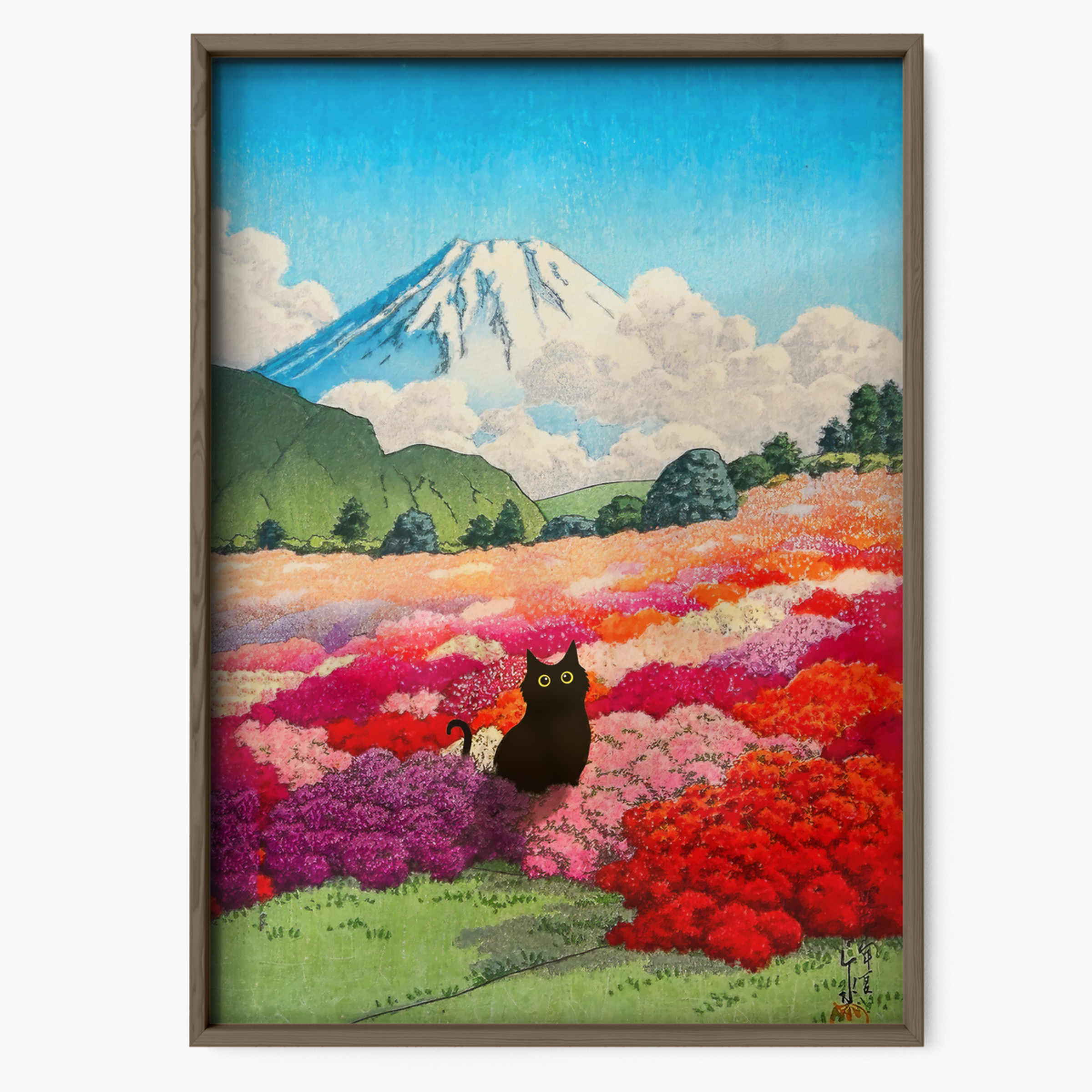 Cat With Mount Fuji