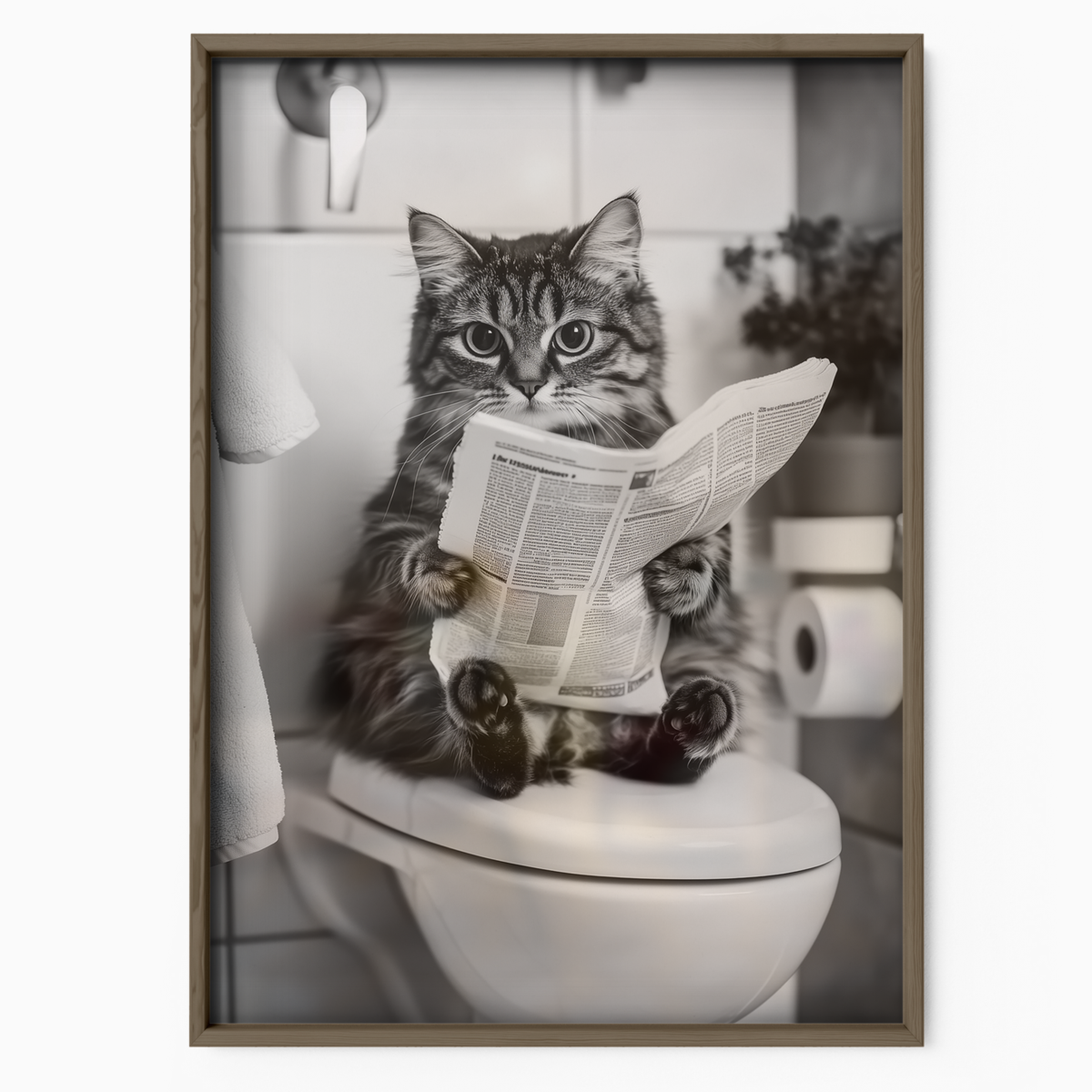 Cozy Cat Newspaper Break