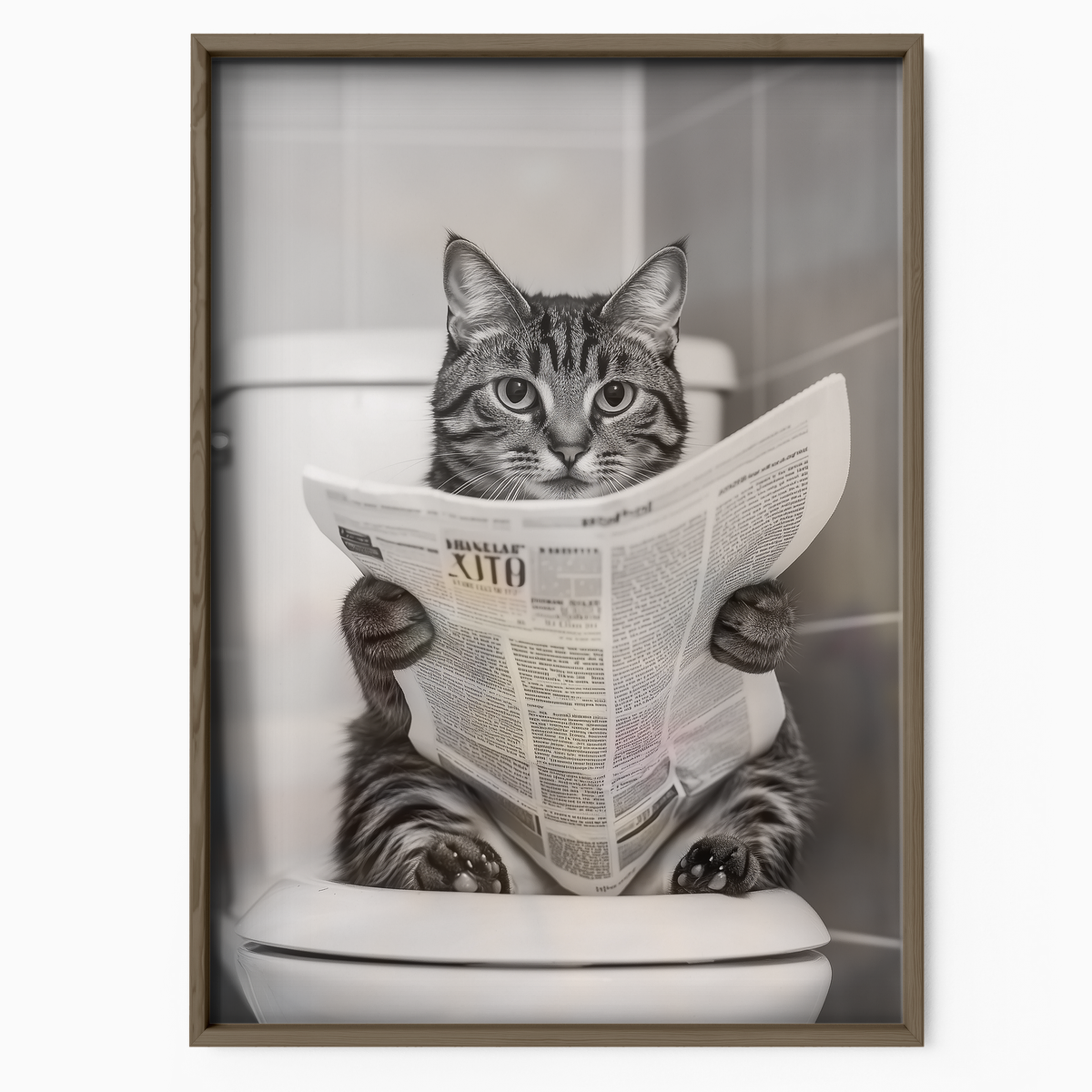 Cozy Cat Toilet Reading