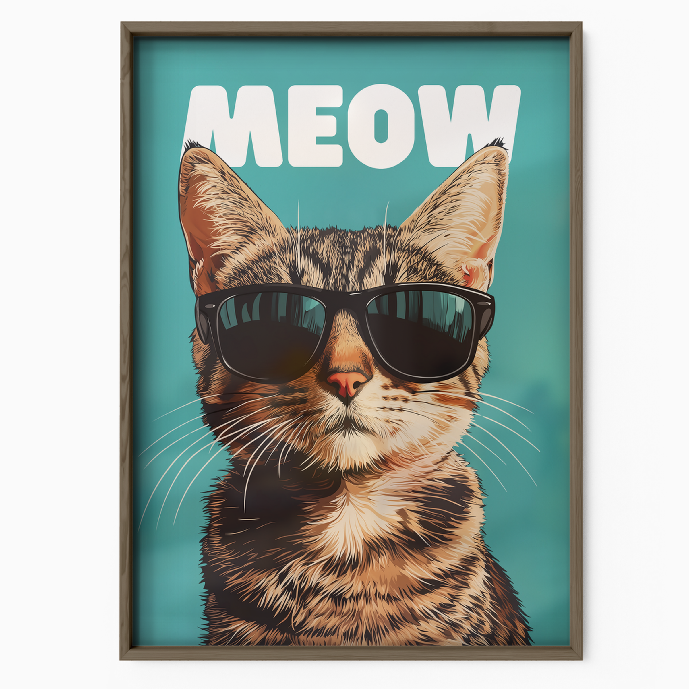 Groovy Cat Black Glass Meow