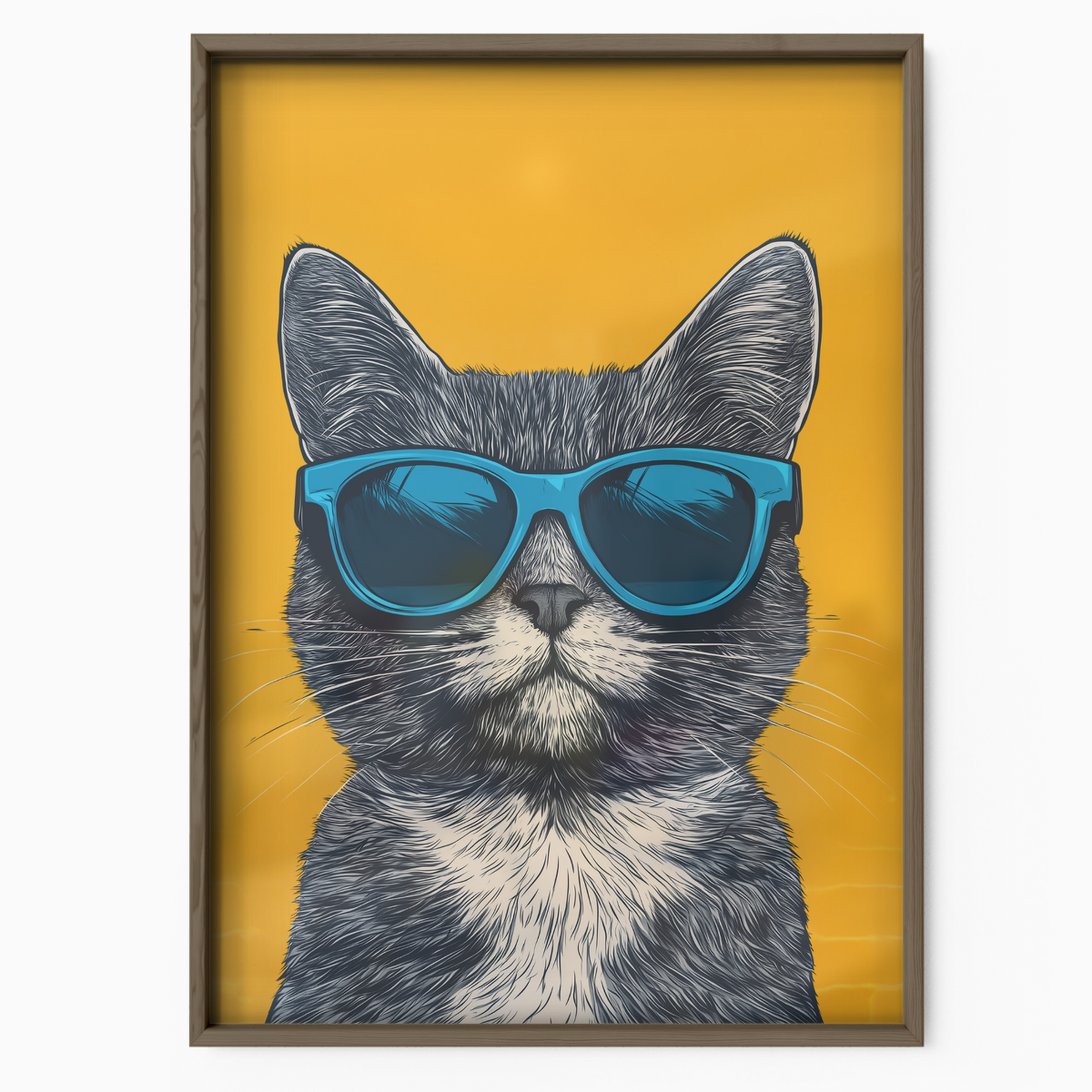 Groovy Cat Blue Glass