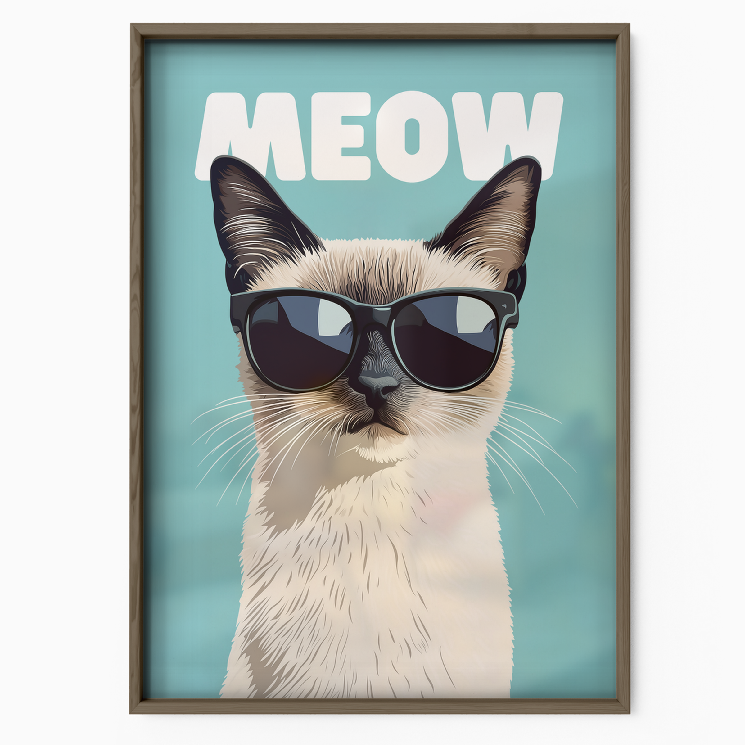 Groovy Cat Cyan Meow