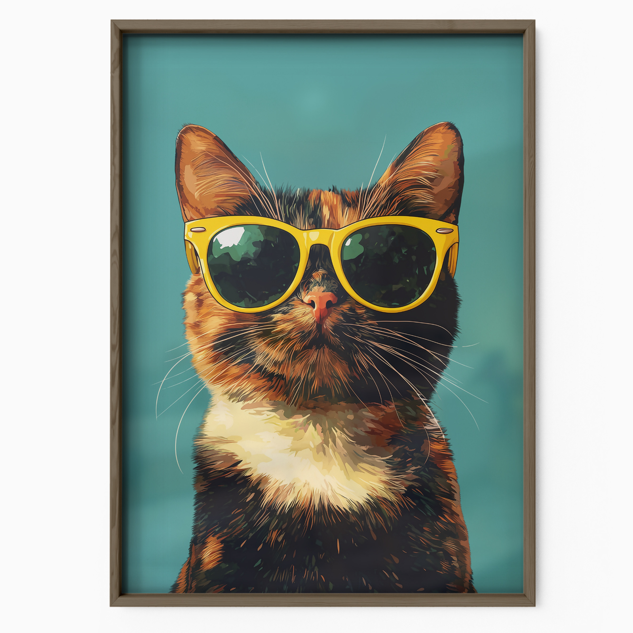 Groovy Cat Yellow Glass