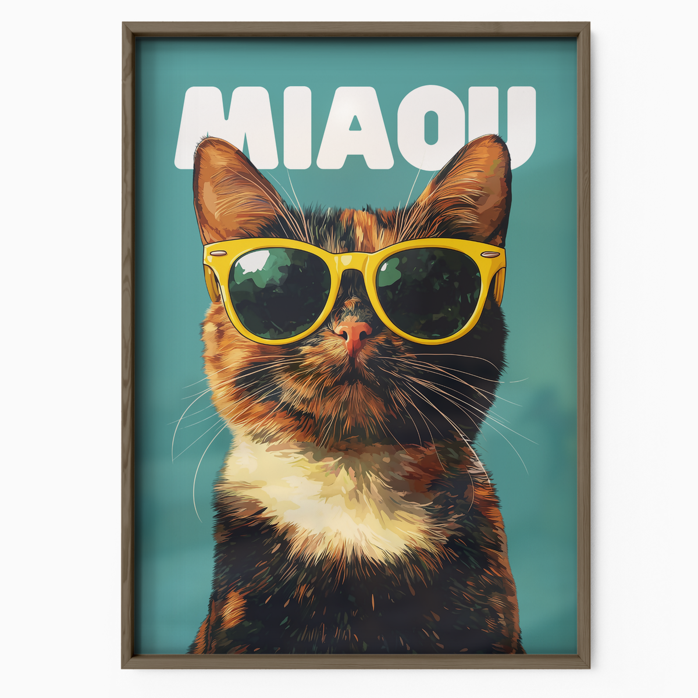 Groovy Cat Yellow Glass Miaou