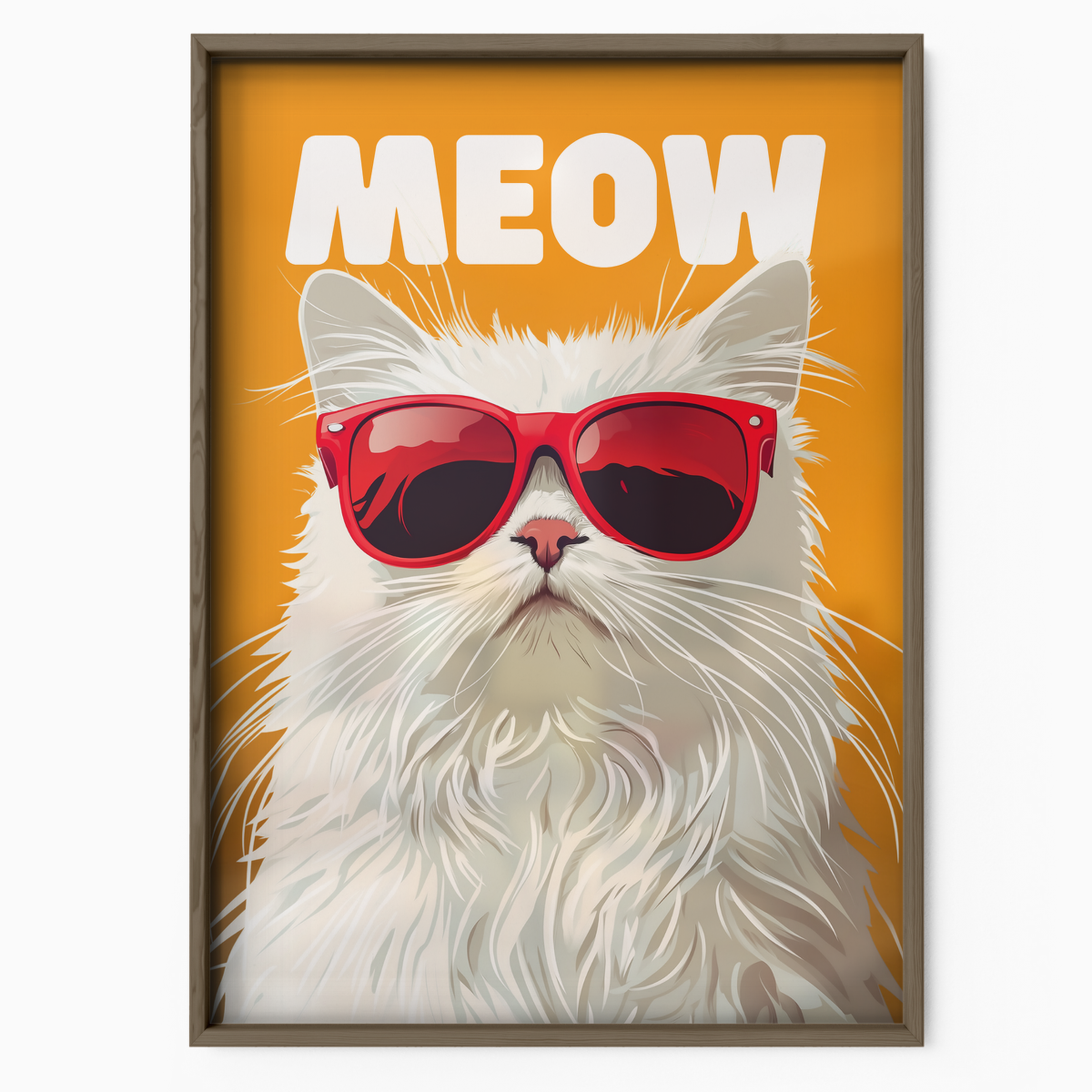 Groovy Fluffy Cat Orange Meow