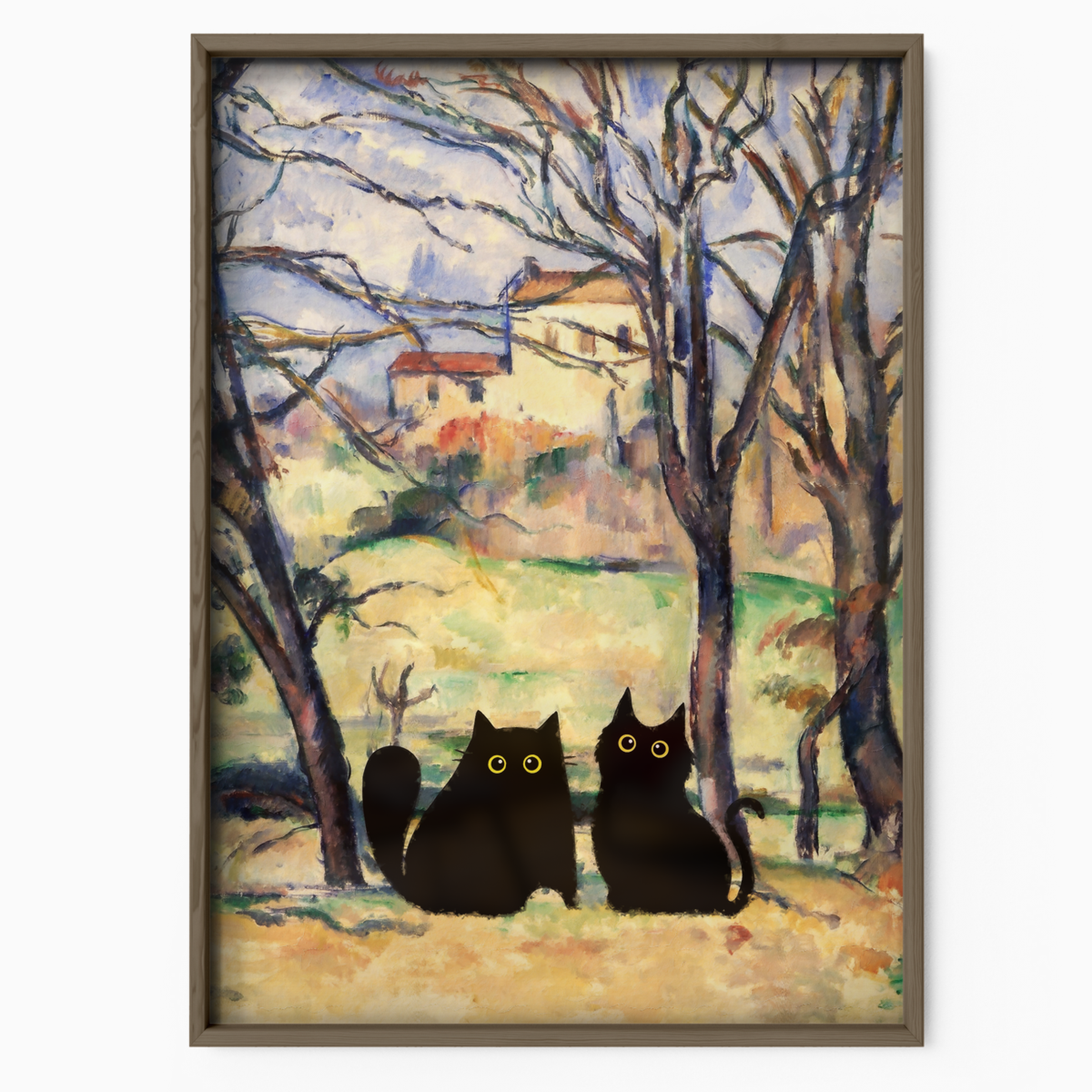 Two Cats In Cezanne Landscape